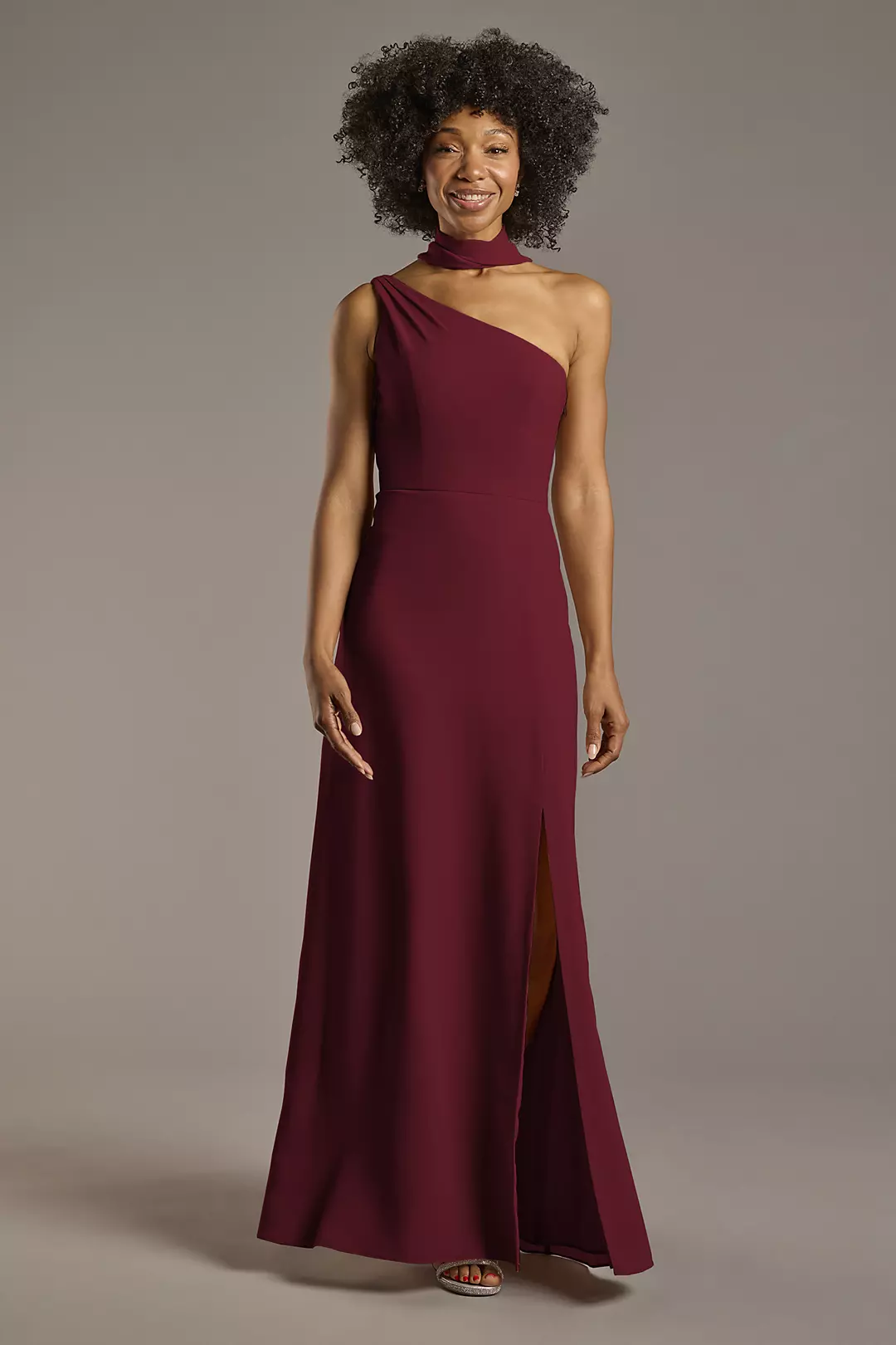 Convertible One-Shoulder Chiffon Dress - Image 56