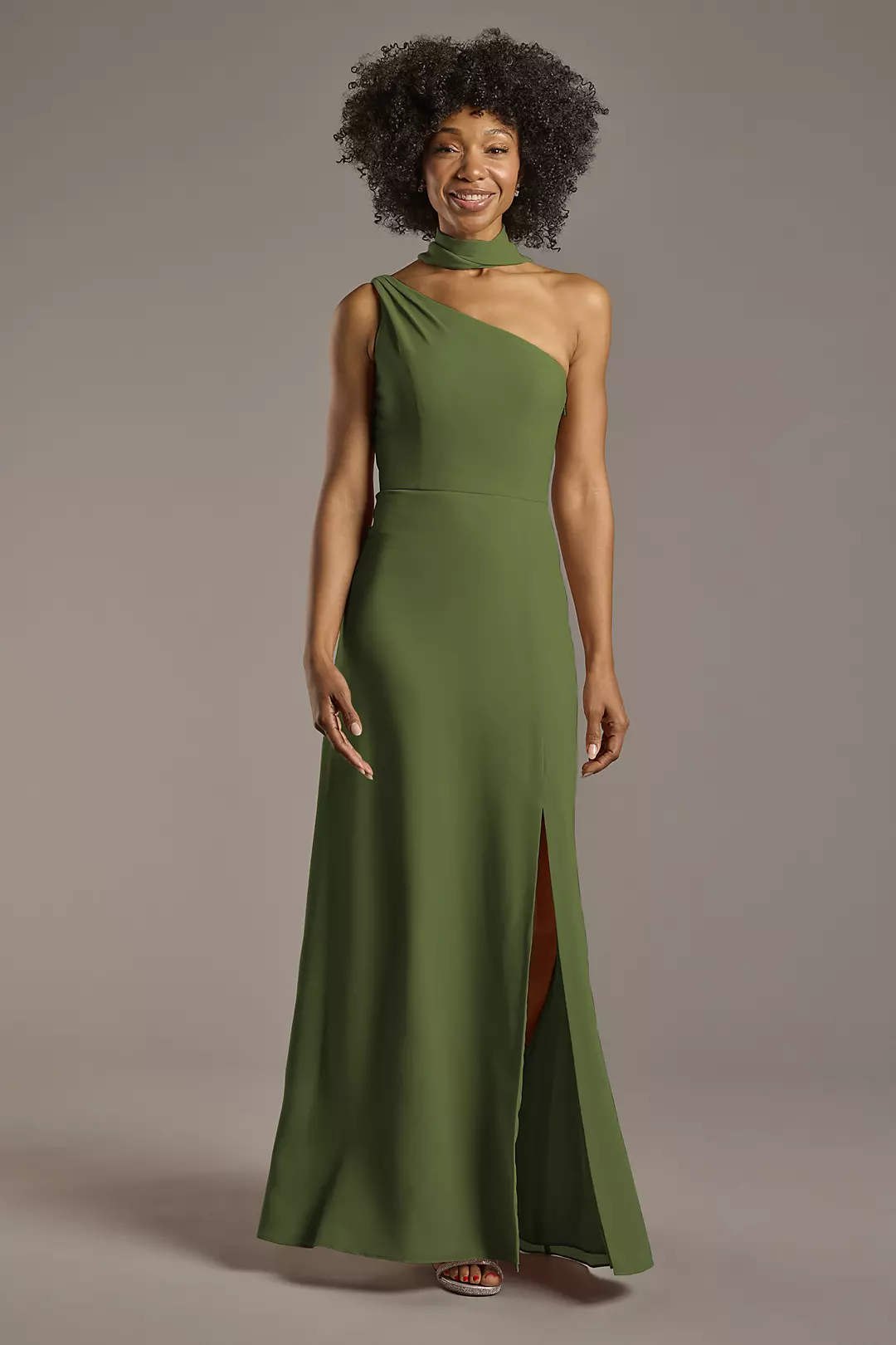 Convertible One-Shoulder Chiffon Dress - Image 71