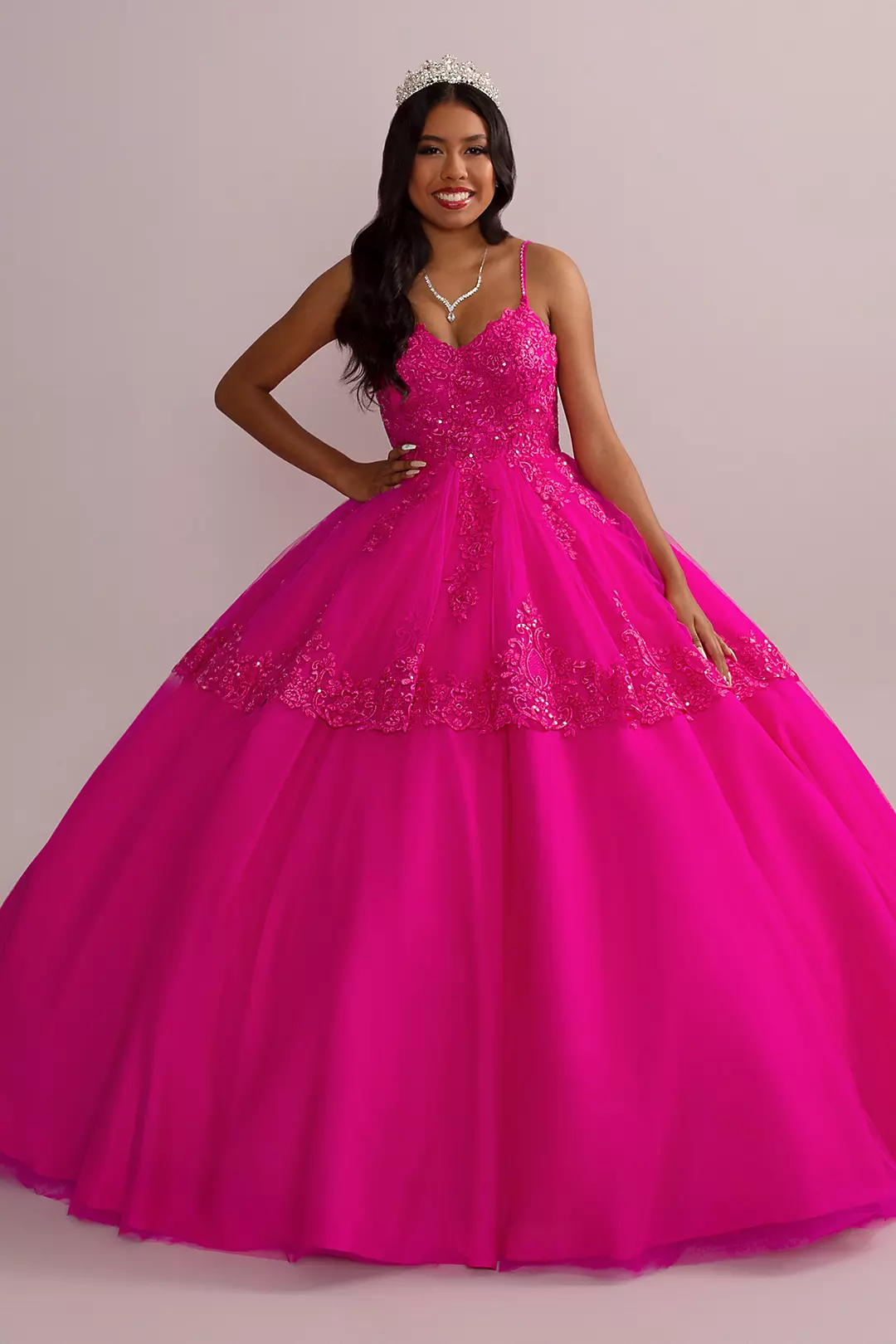 Corded Lace Quince Ball Gown with Bolero - Image 4