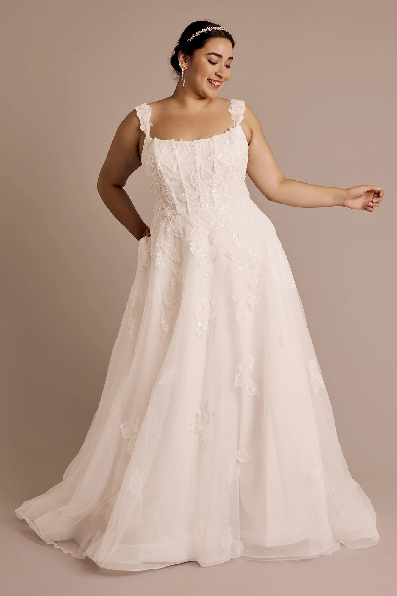 Corset Bodice A-Line Dress with Removable Straps - Image 4