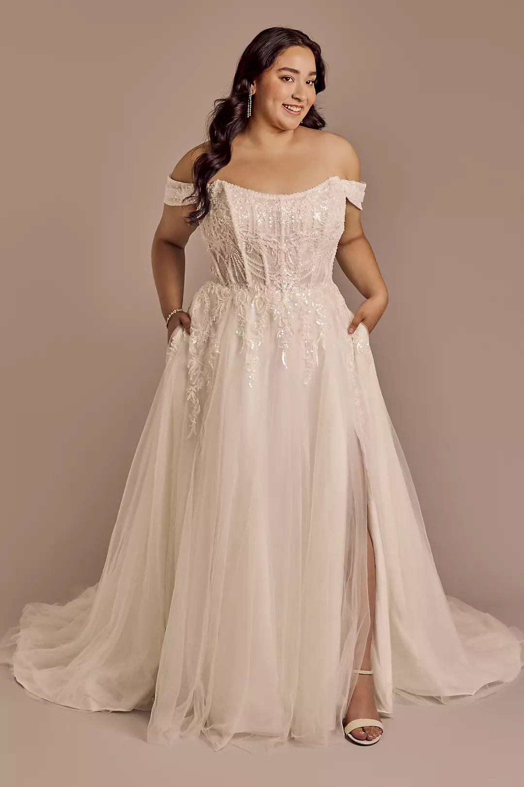 Corset Bodice Lace Applique Wedding Dress - Image 12