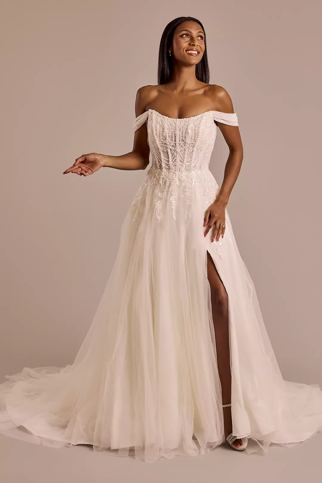 Corset Bodice Lace Applique Wedding Dress - Image 2