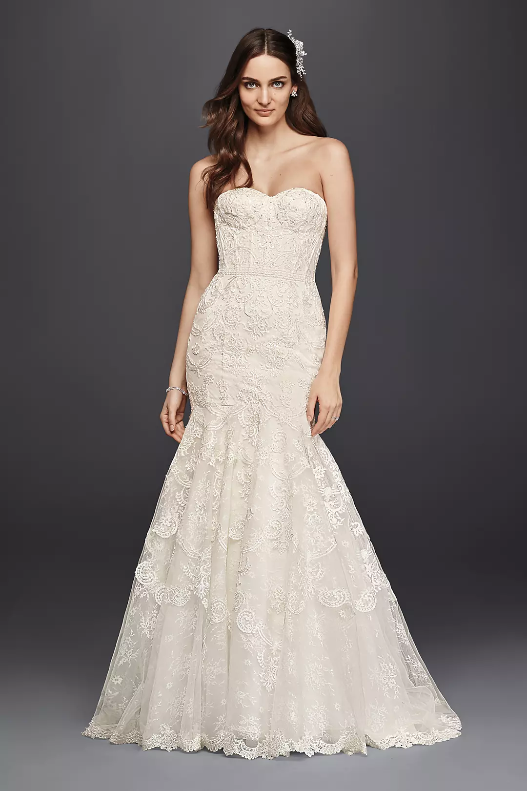 Corset Bodice Mermaid Lace Wedding Dress - Image 3