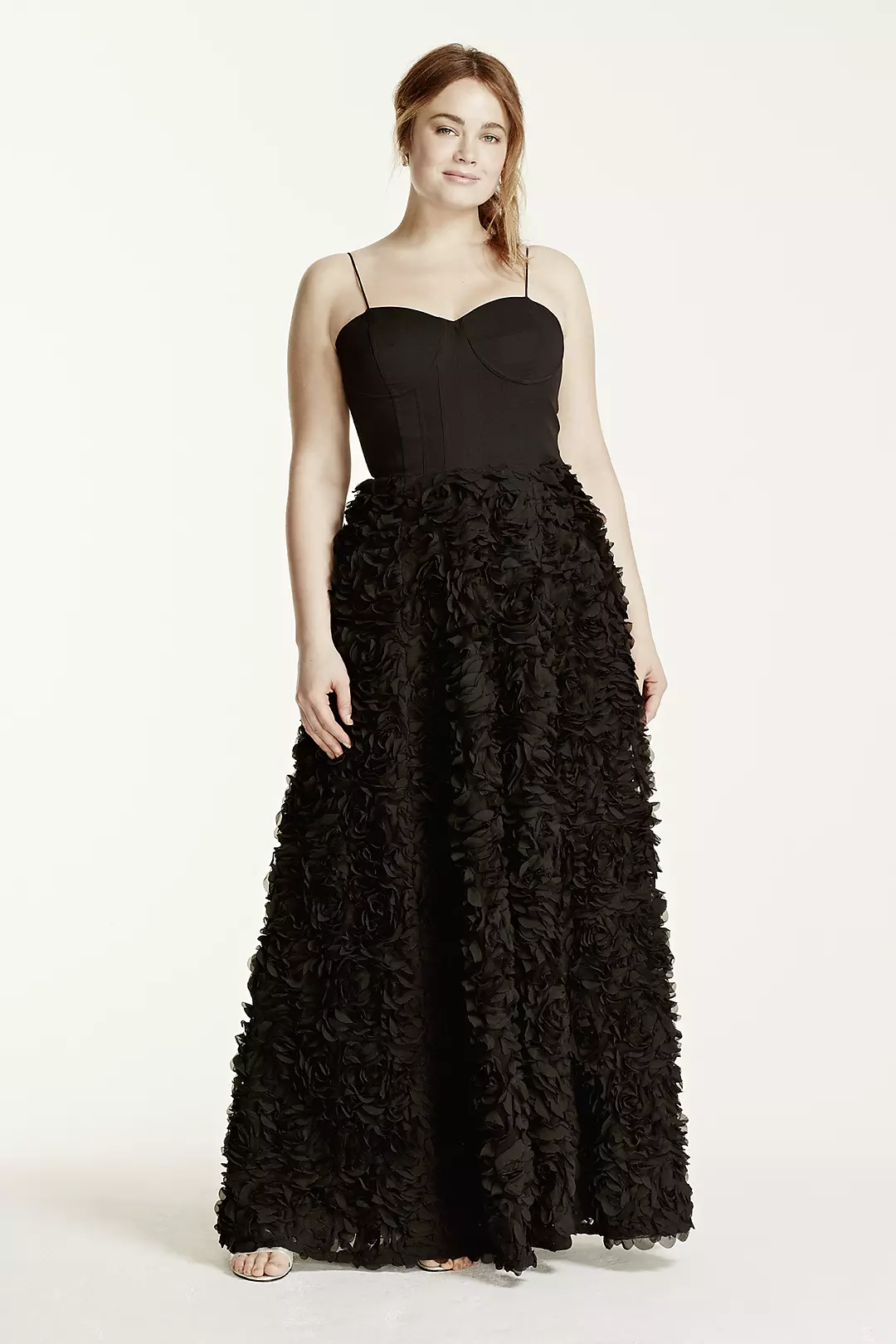 Corset Gown with Floral 3D Texture Skirt