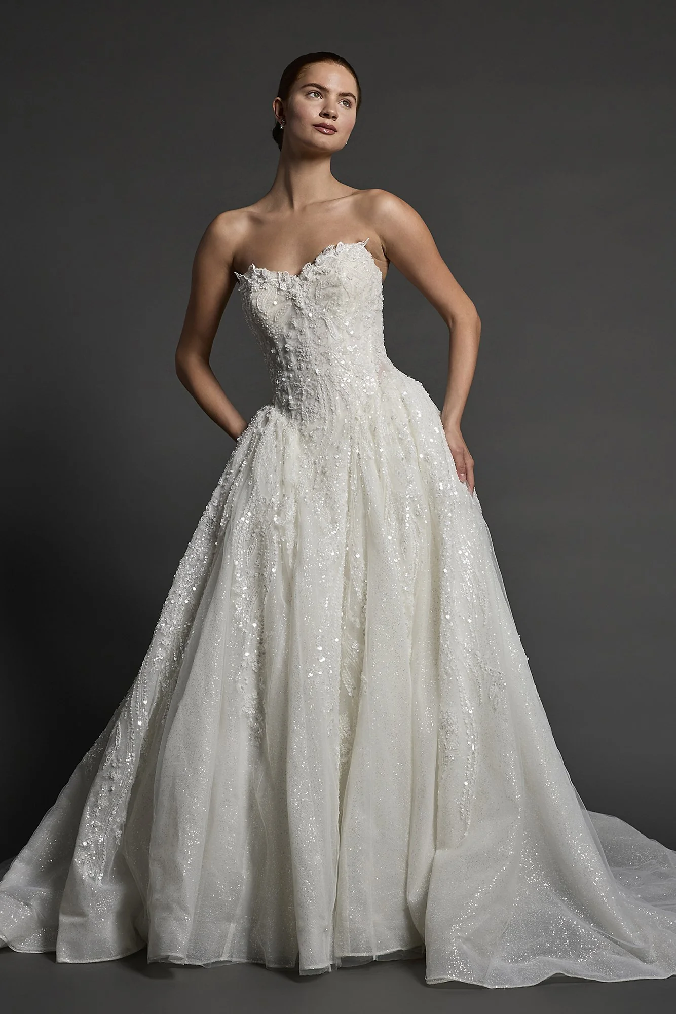 Couture Sweetheart Tulle Ball Gown Wedding Dress - Image 3