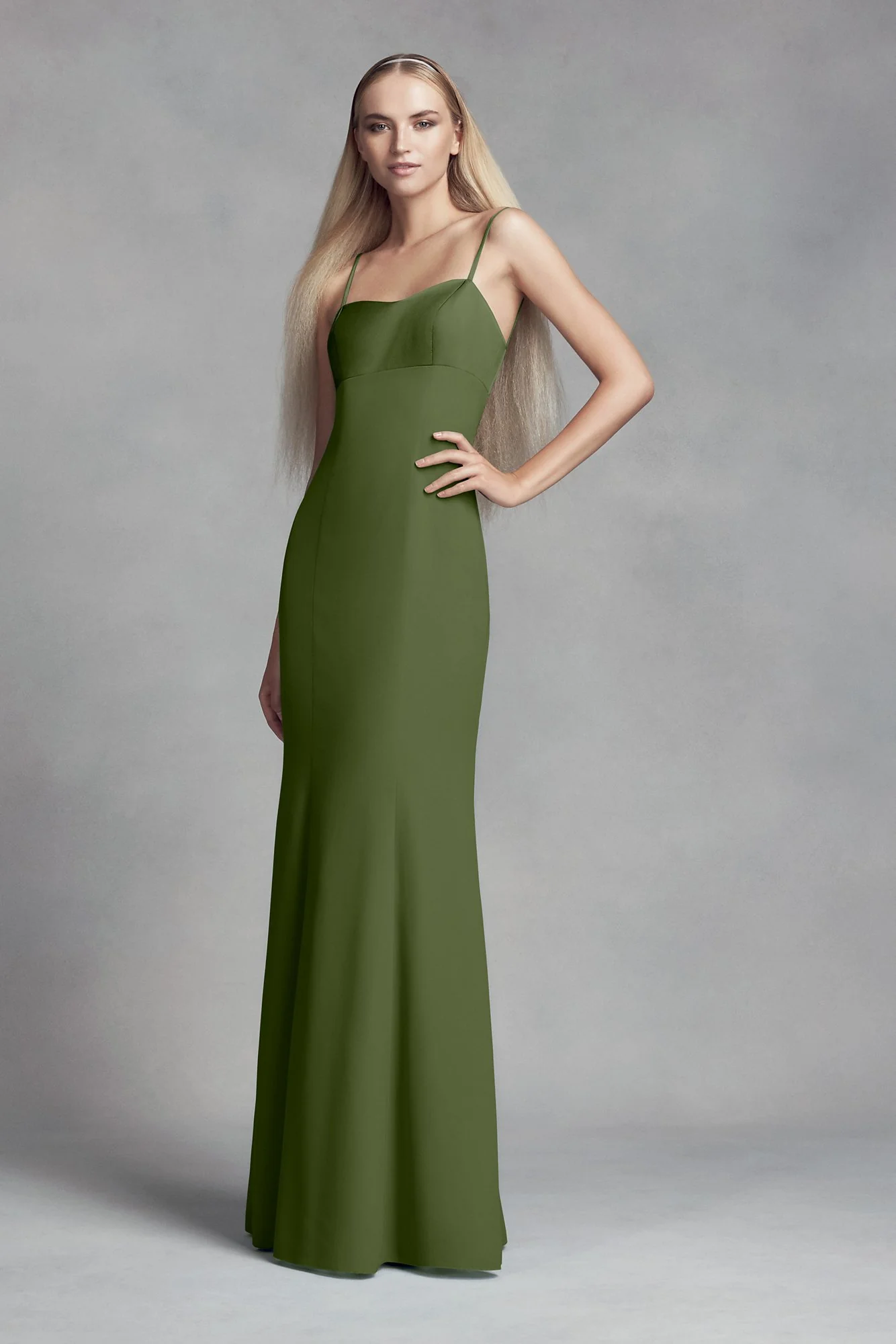 Crepe and Satin Bridesmaid Dress with Cutout Back - Image 15