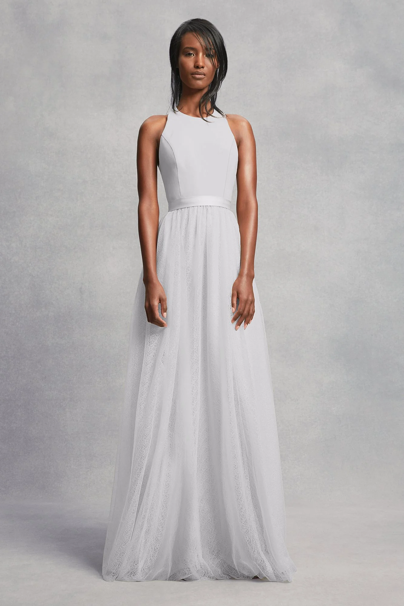 Crepe and Tulle T-Back Bridesmaid Dress - Image 12