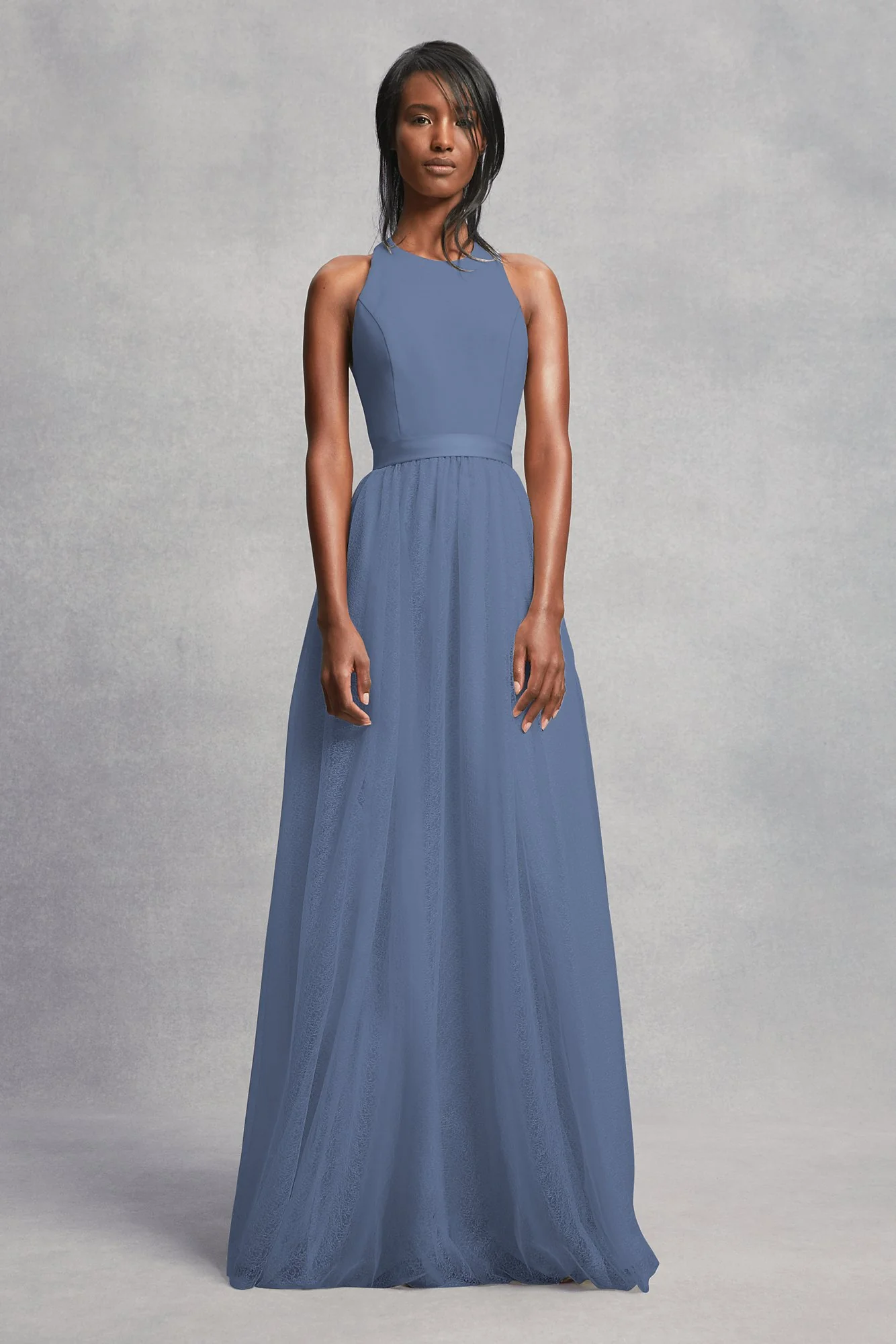 Crepe and Tulle T-Back Bridesmaid Dress - Image 13
