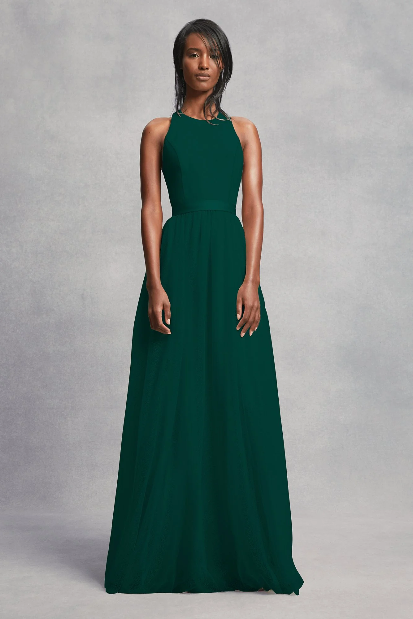 Crepe and Tulle T-Back Bridesmaid Dress - Image 15