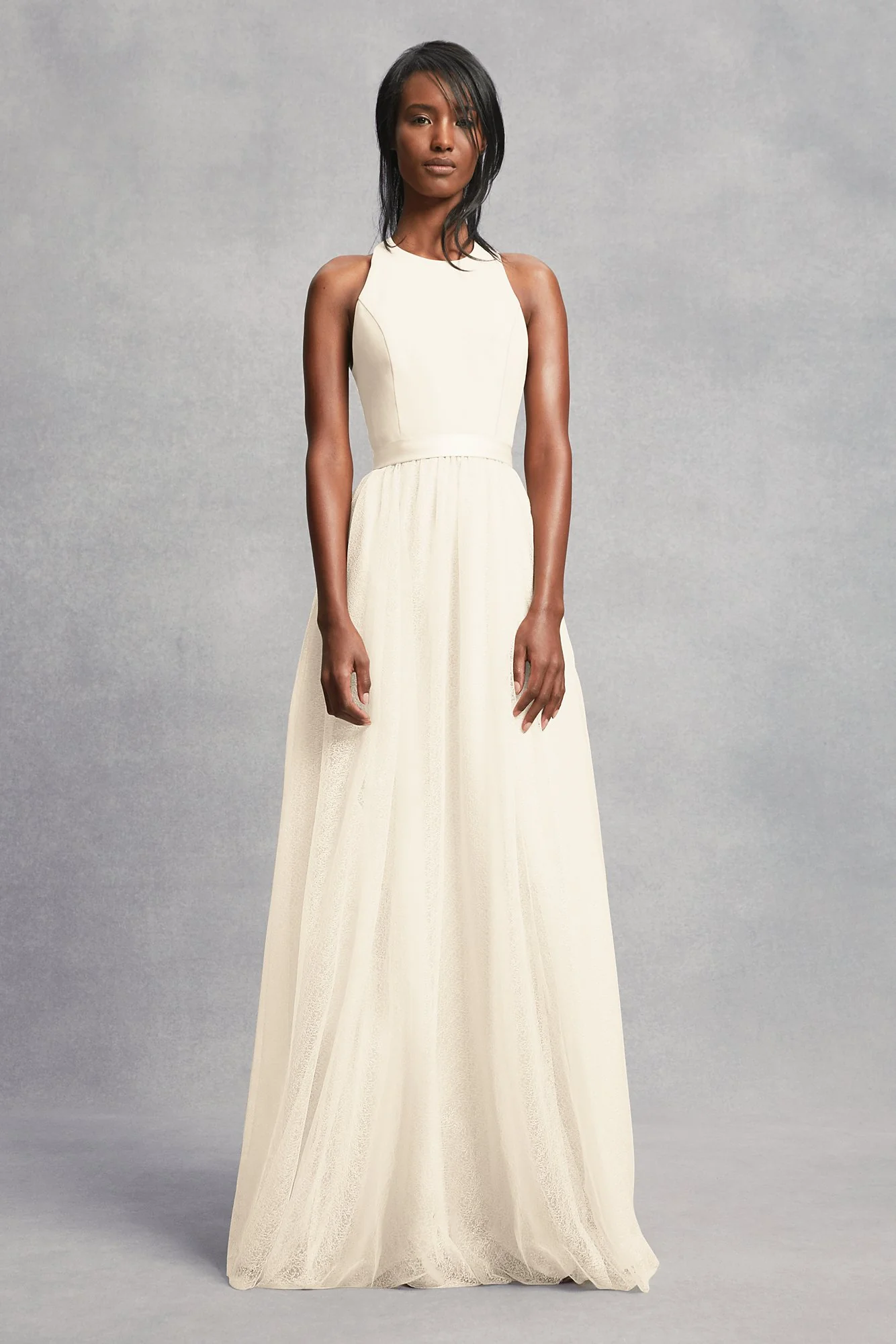 Crepe and Tulle T-Back Bridesmaid Dress - Image 17