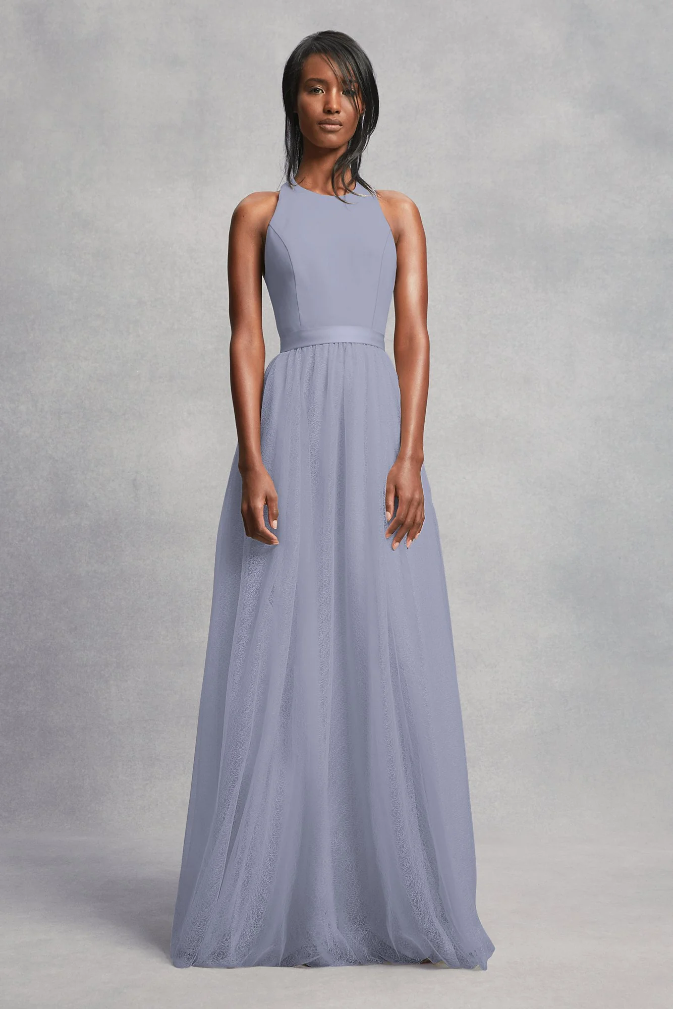Crepe and Tulle T-Back Bridesmaid Dress - Image 2
