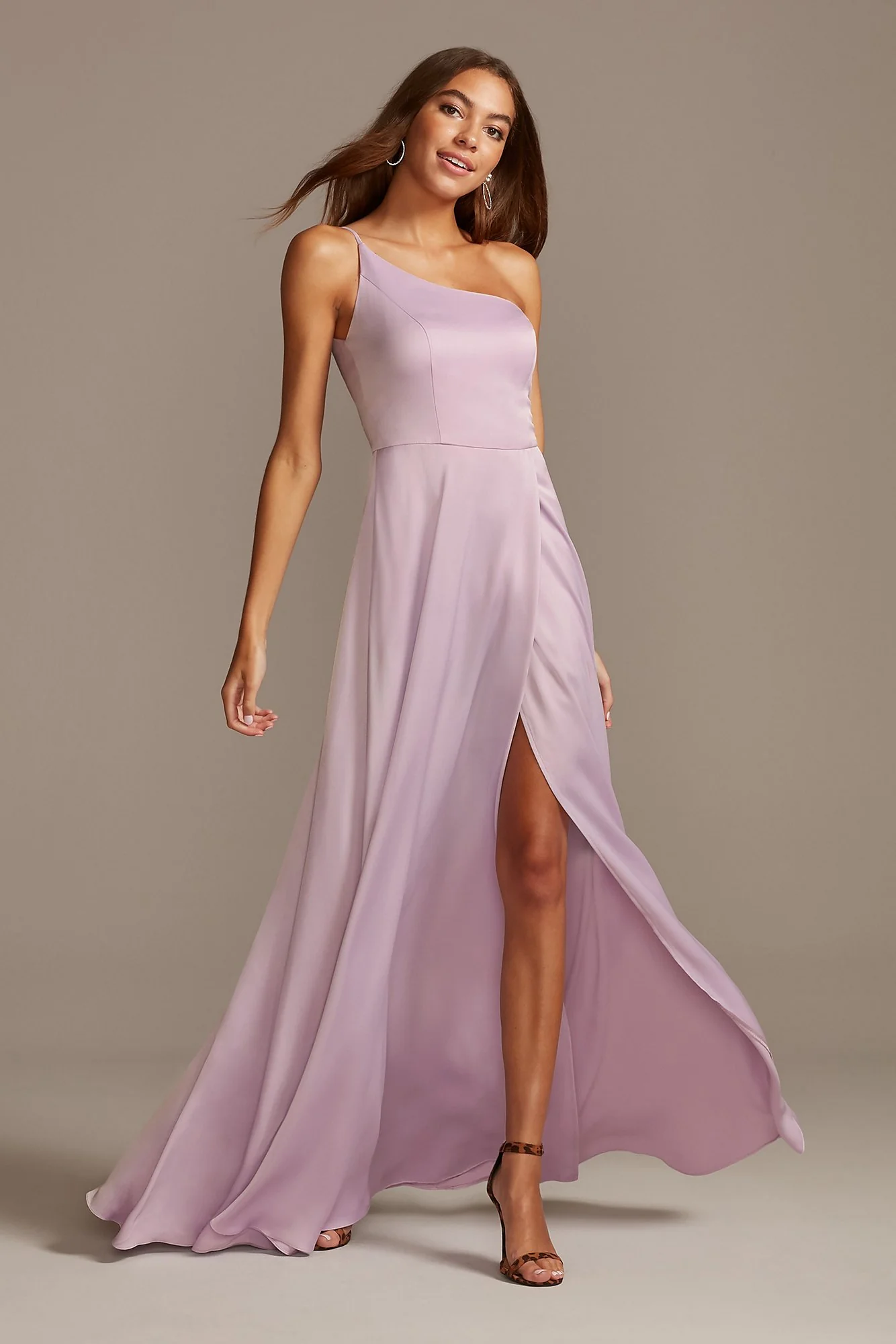 Crepe-Back Satin One-Shoulder Dress - Image 113