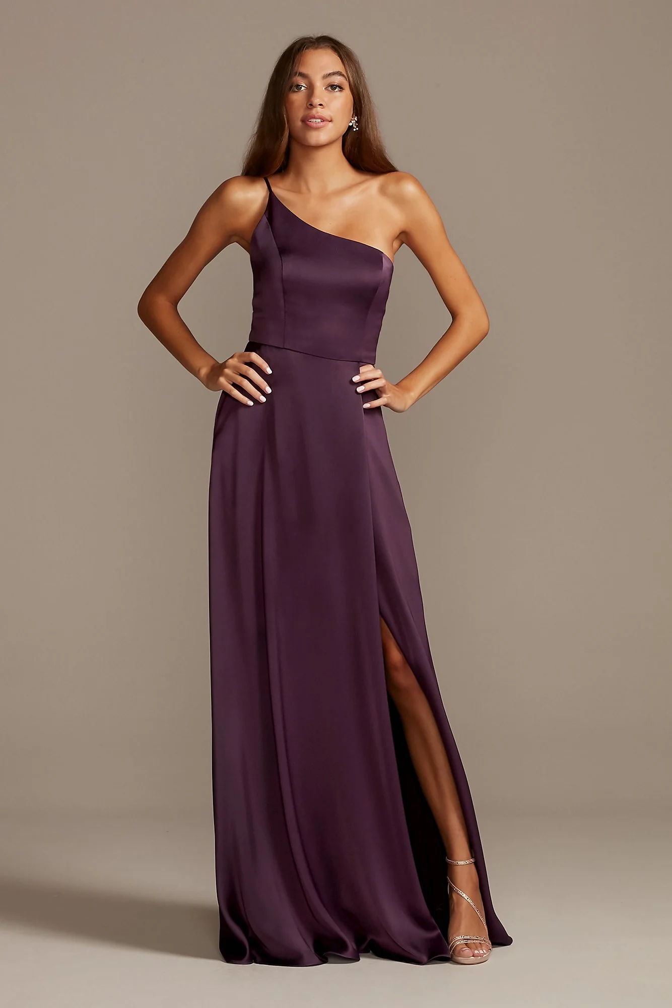 Crepe-Back Satin One-Shoulder Dress - Image 119