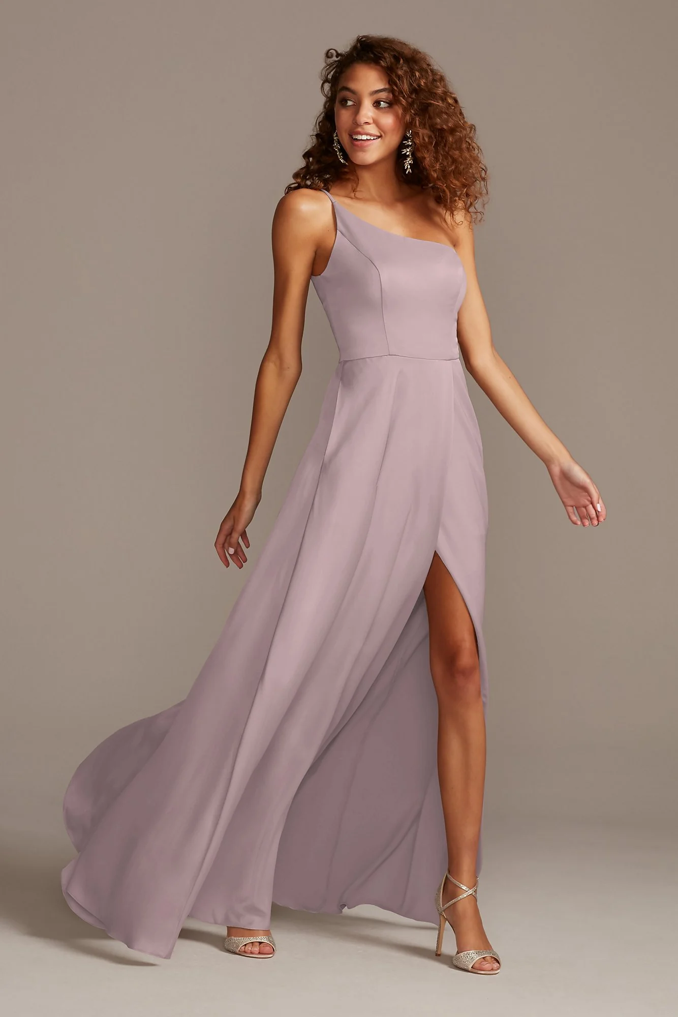 Crepe-Back Satin One-Shoulder Dress - Image 12