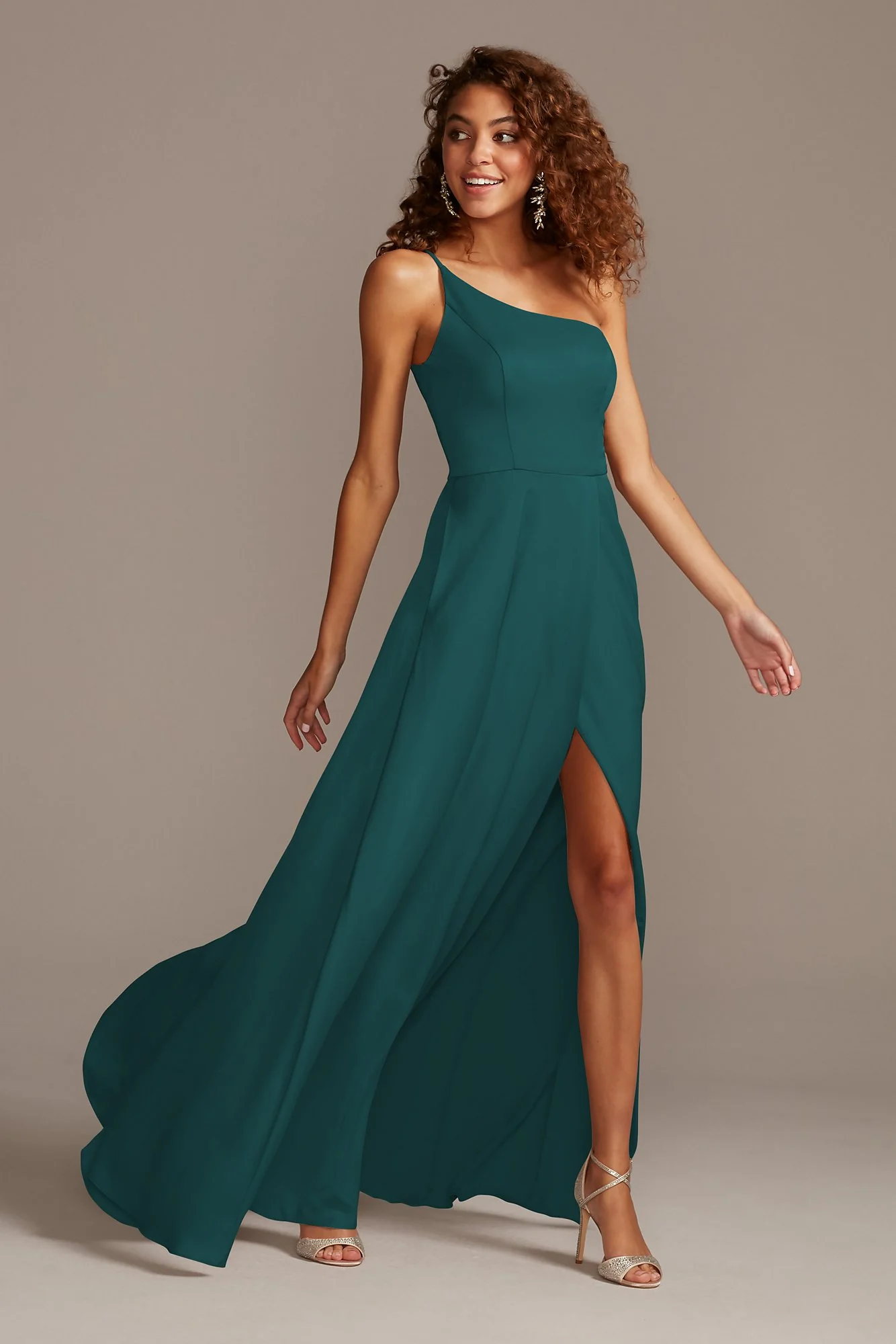 Crepe-Back Satin One-Shoulder Dress - Image 19