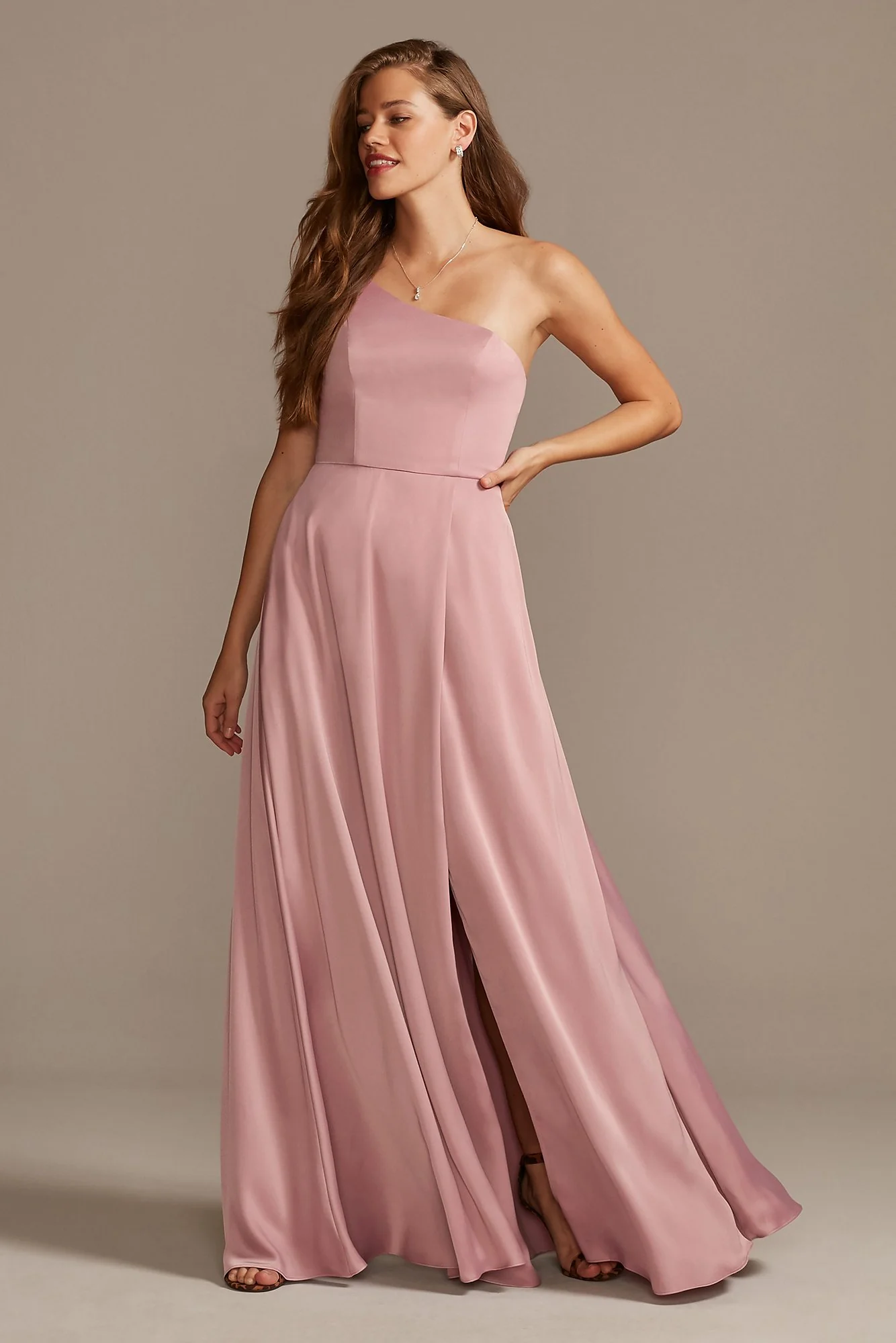 Crepe-Back Satin One-Shoulder Dress - Image 50