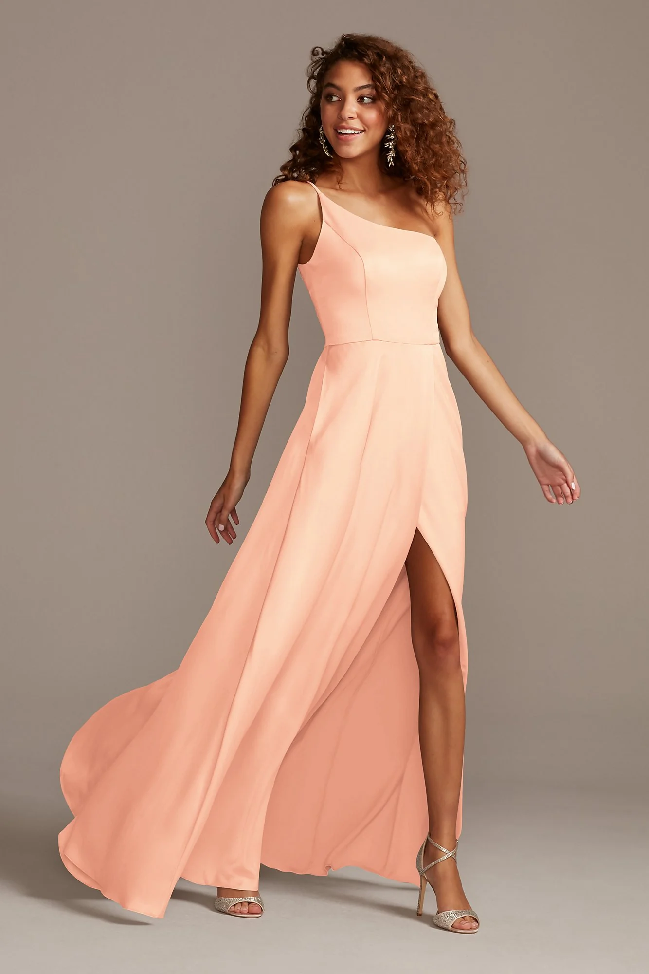 Crepe-Back Satin One-Shoulder Dress - Image 99