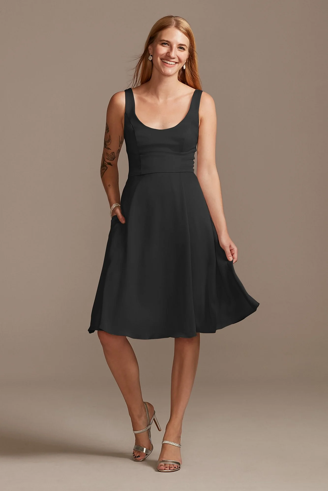 Crepe-Back Satin Scoop Tank Short Dress - Image 21