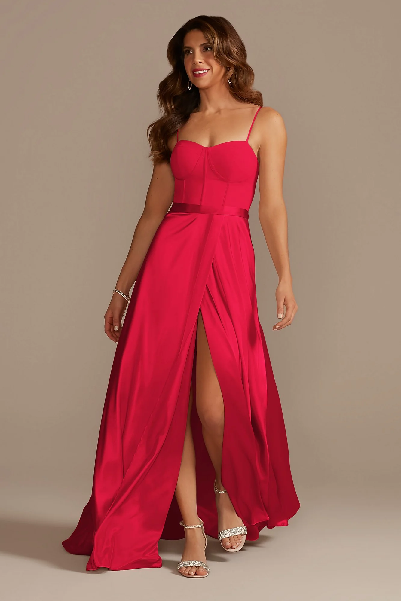 Crepe Corset Bridesmaid Dress with Charmeuse Skirt - Image 14