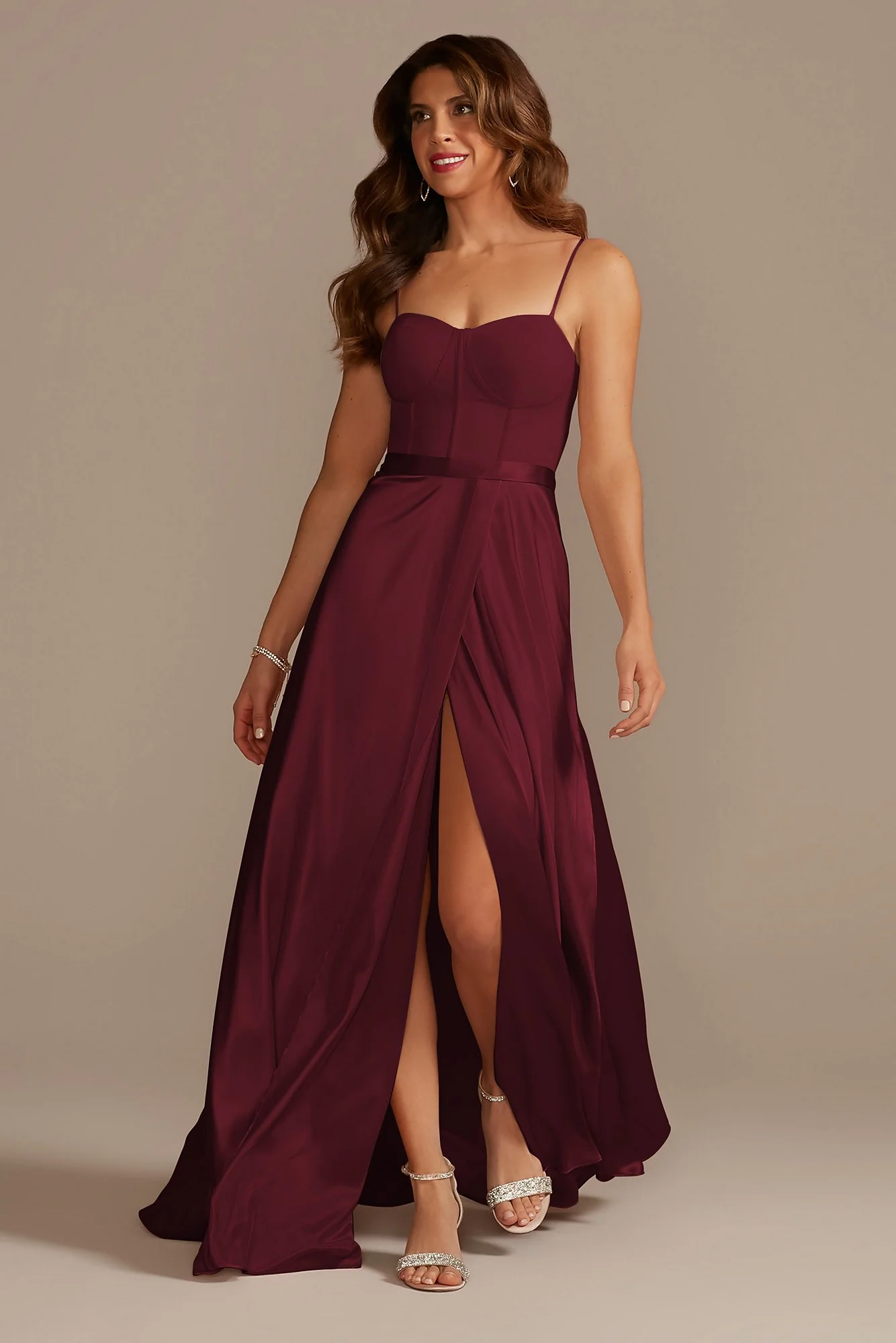 Crepe Corset Bridesmaid Dress with Charmeuse Skirt - Image 18