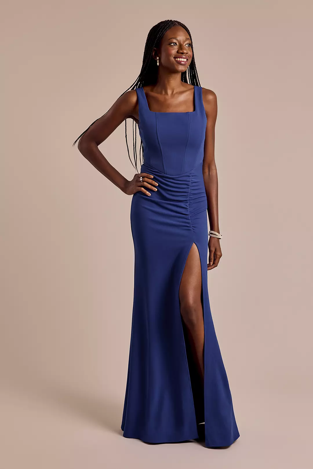 Crepe Corset Tank Sheath Dress
