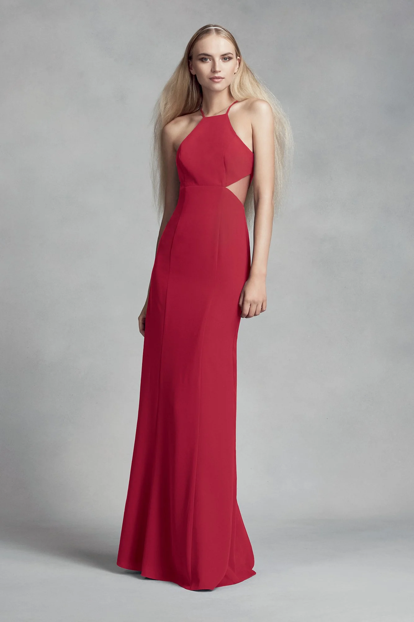 Crepe Cutaway Bridesmaid Dress with Illusion Sides - Image 13