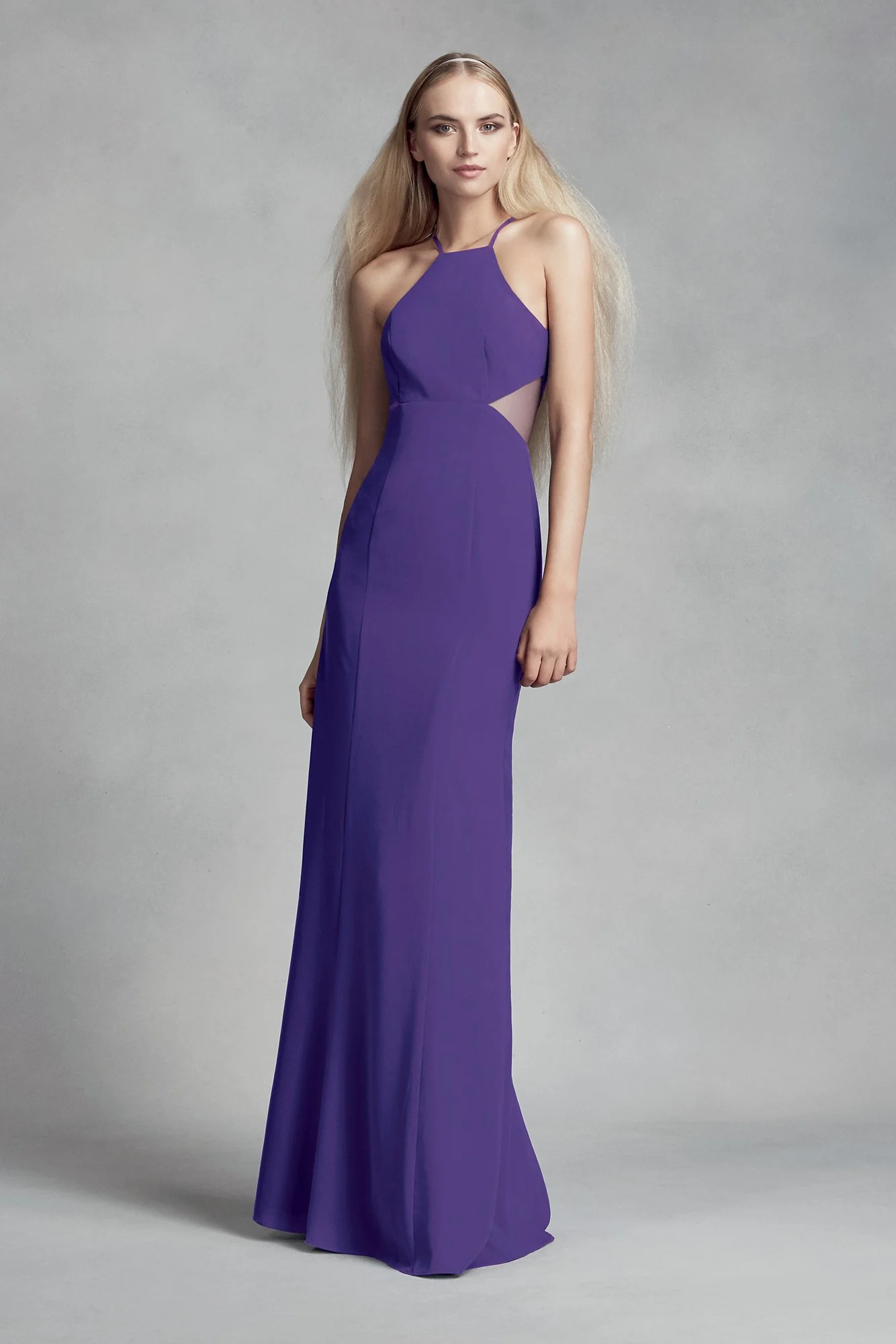 Crepe Cutaway Bridesmaid Dress with Illusion Sides - Image 27