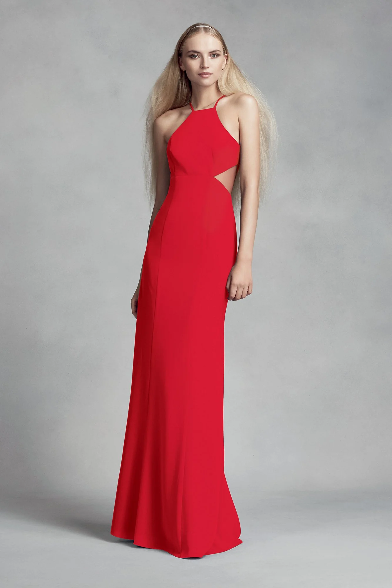Crepe Cutaway Bridesmaid Dress with Illusion Sides - Image 5