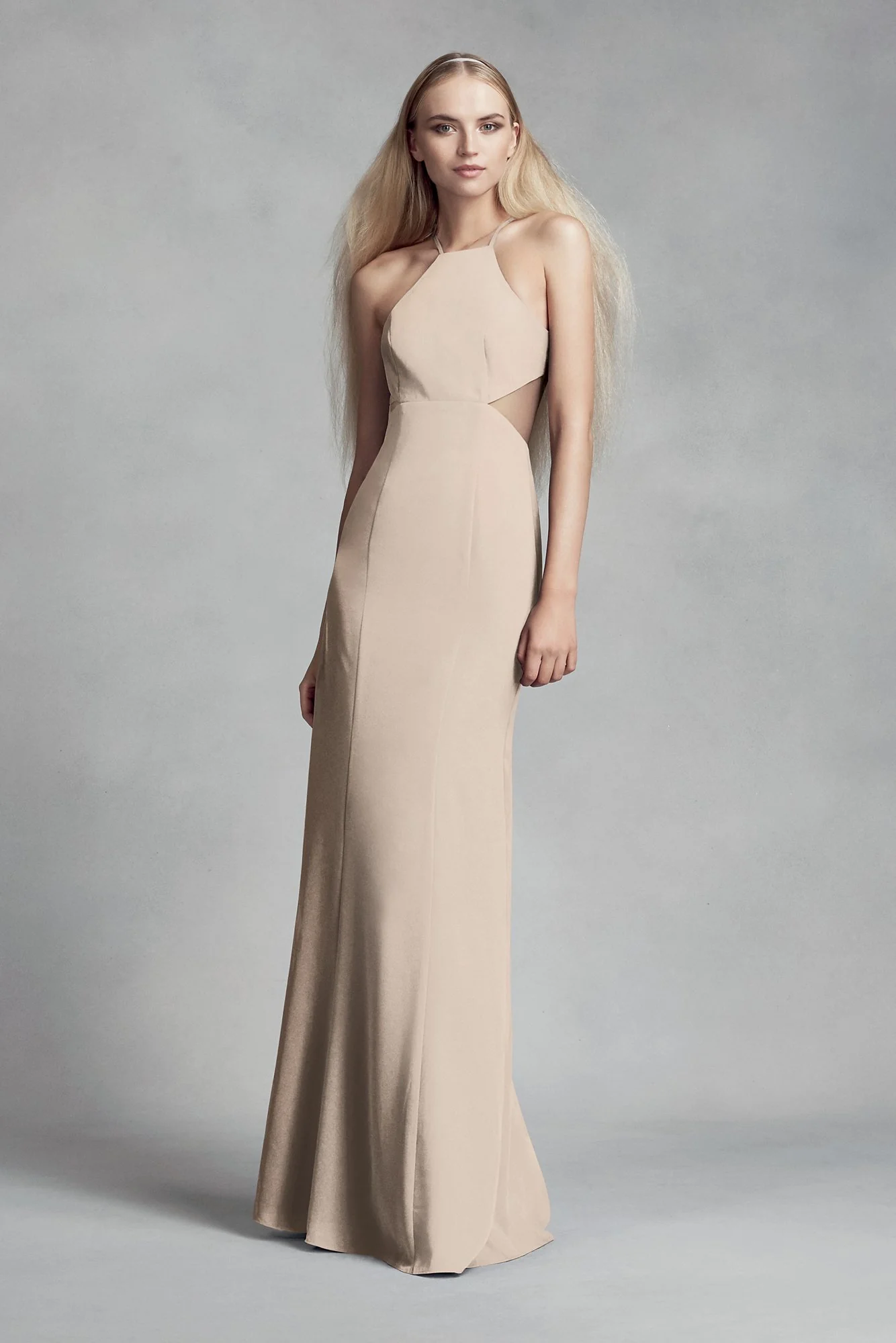 Crepe Cutaway Bridesmaid Dress with Illusion Sides - Image 7
