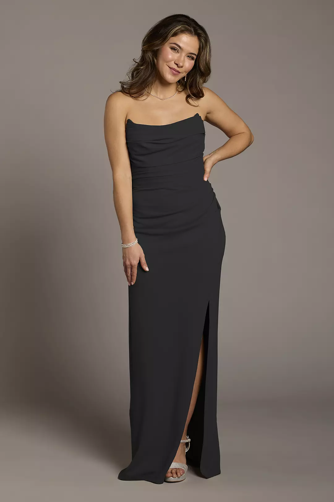 Crepe Sculpted Neckline Sheath Dress - Image 5