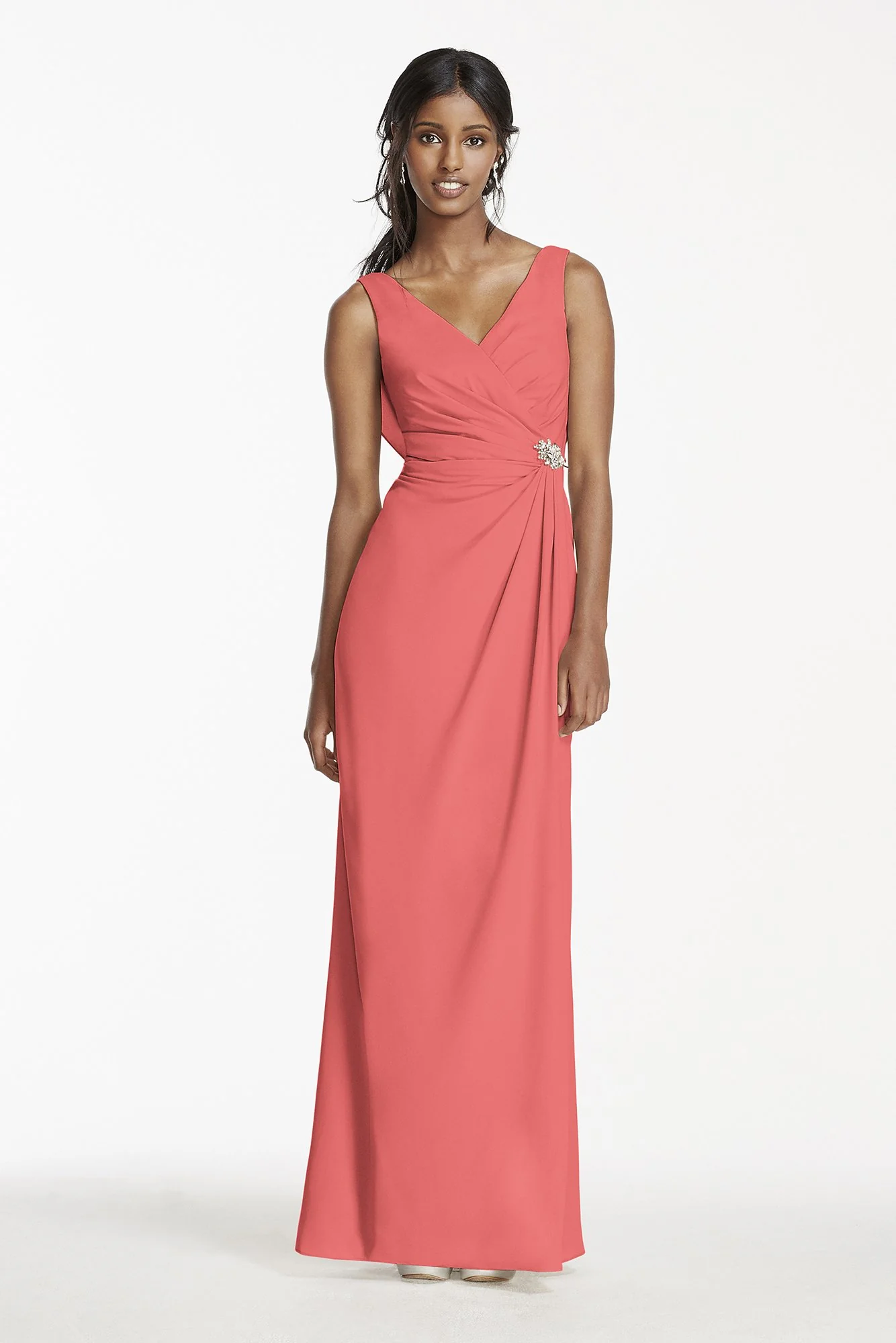 Crepe Sheath Dress with Side Slit and Cowl Back - Image 19