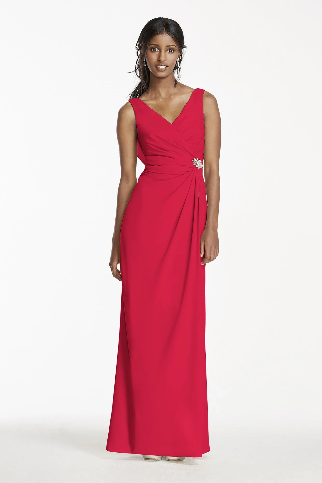 Crepe Sheath Dress with Side Slit and Cowl Back - Image 25