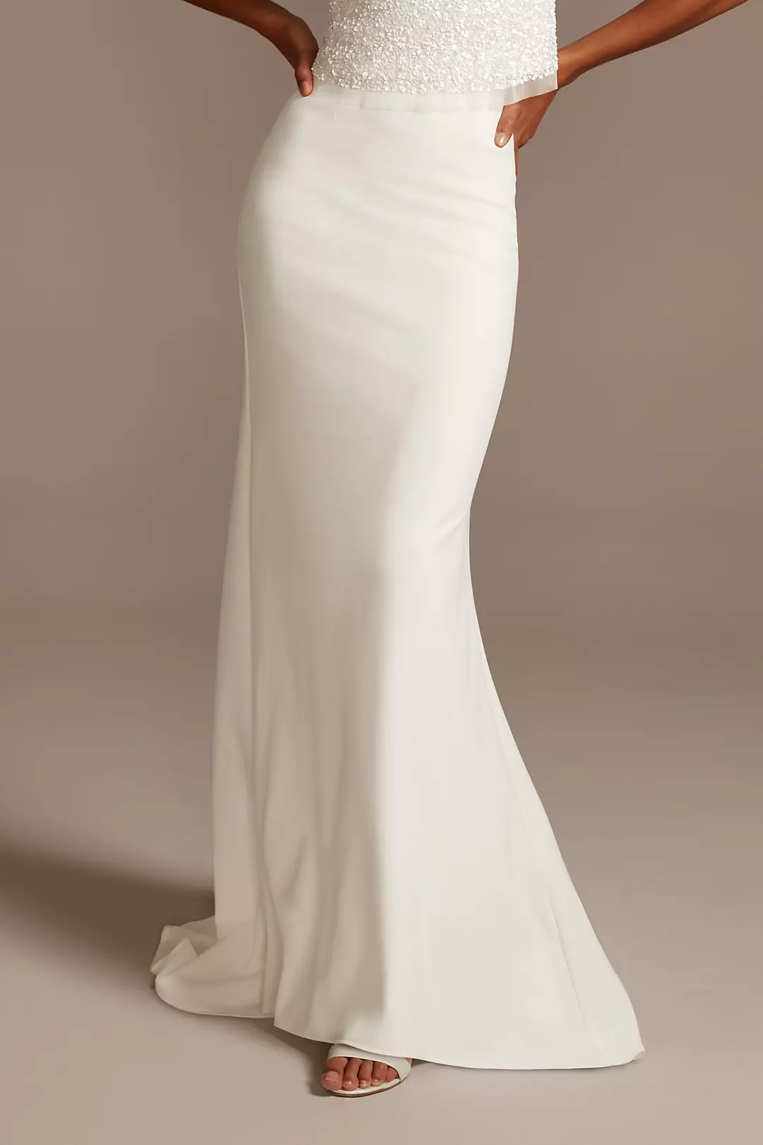 Crepe Sweep Train Wedding Separate Skirt - Image 4