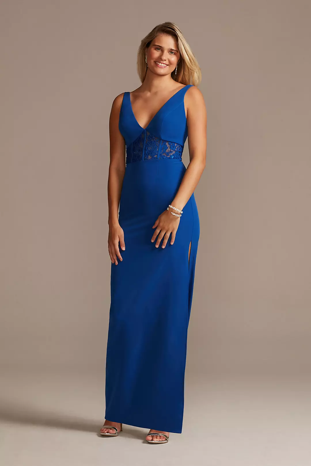 Crepe Tank Dress with Illusion Corset Bodice - Image 6