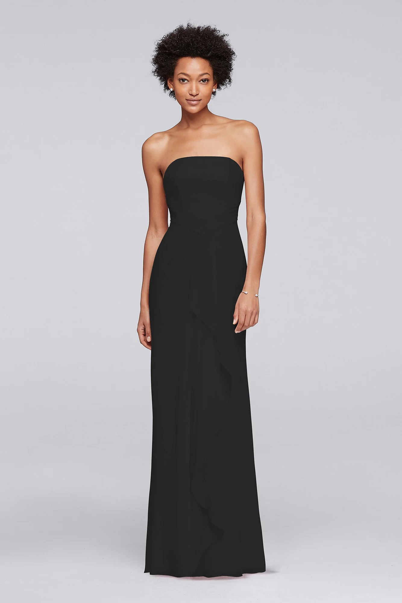 Crinkle Chiffon Bridesmaid Dress with Front Ruffle - Image 5