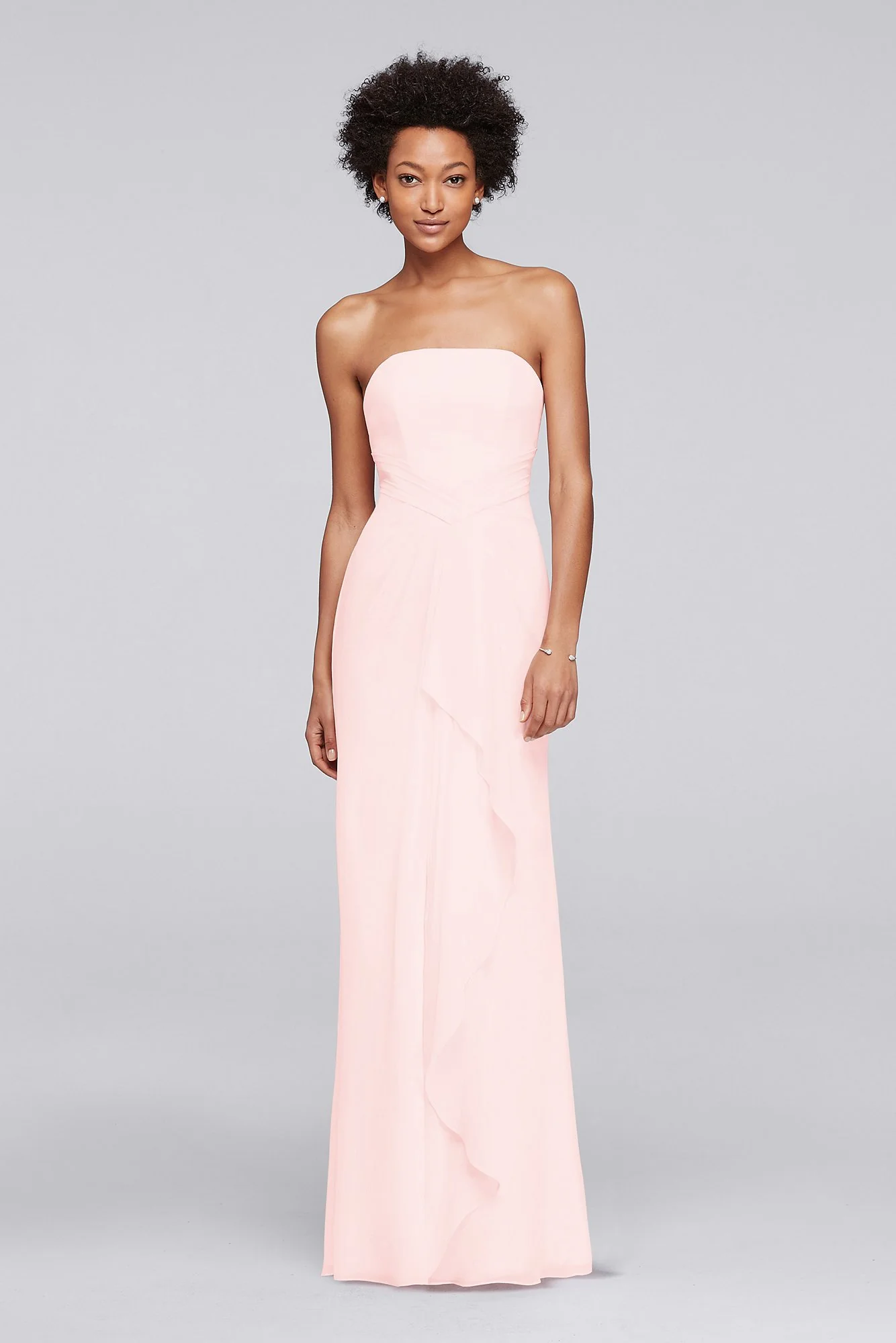 Crinkle Chiffon Bridesmaid Dress with Front Ruffle - Image 7