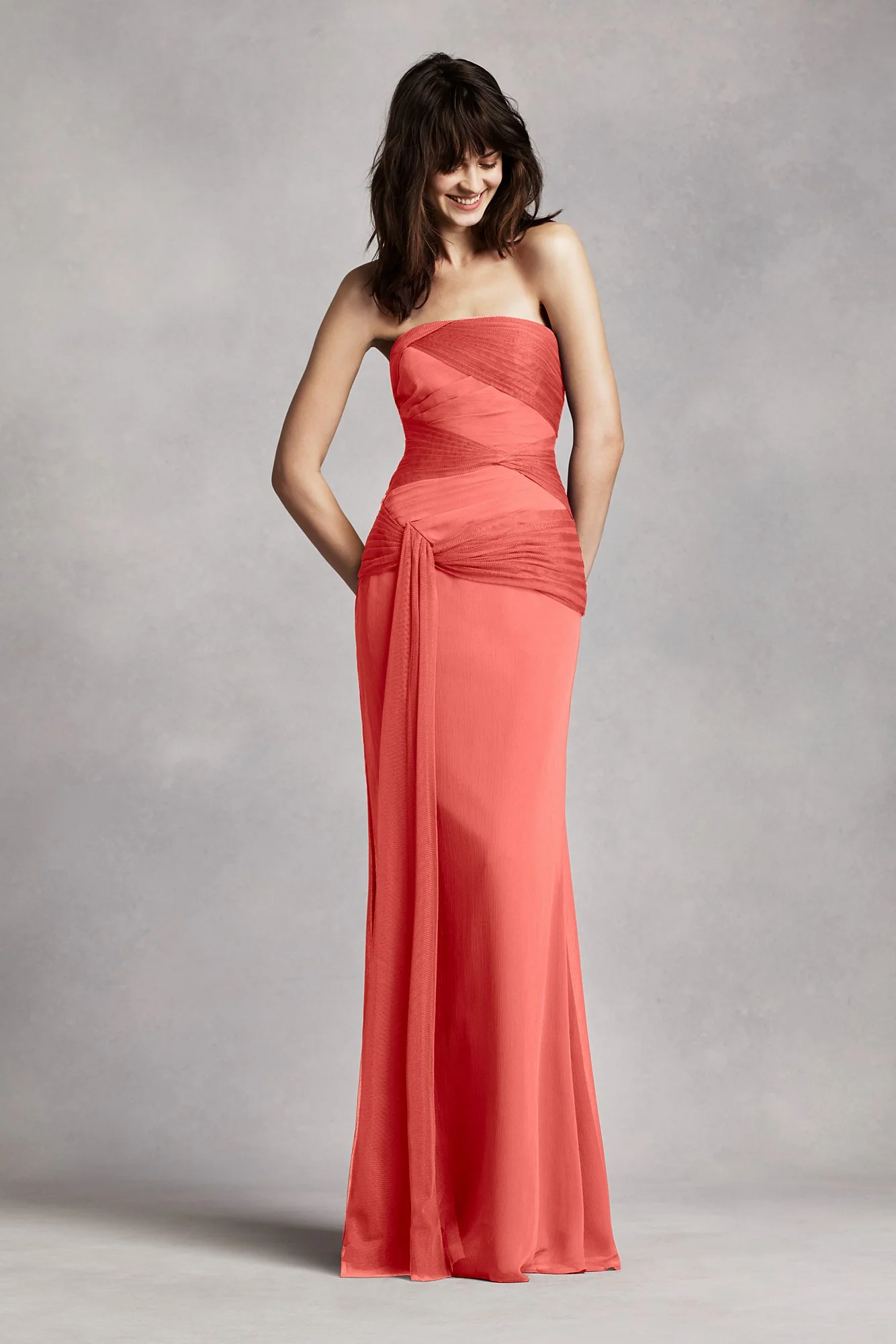 Crinkle Chiffon Column Gown - Image 12