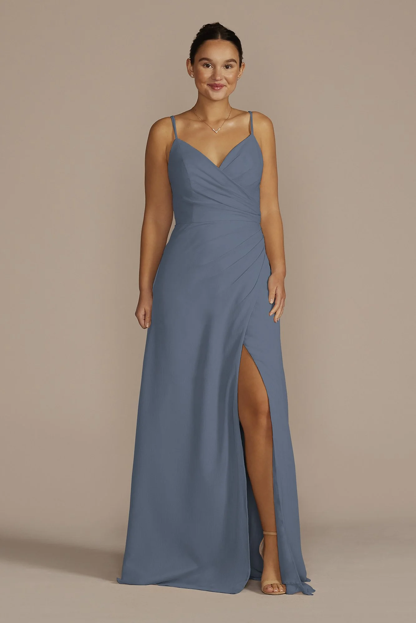 Crinkle Chiffon Spaghetti Strap Dress - Image 31