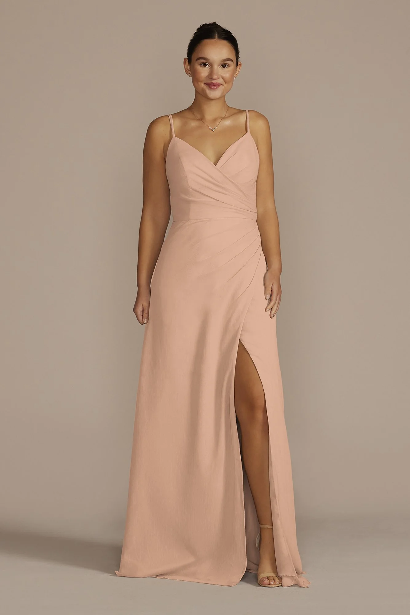 Crinkle Chiffon Spaghetti Strap Dress - Image 37