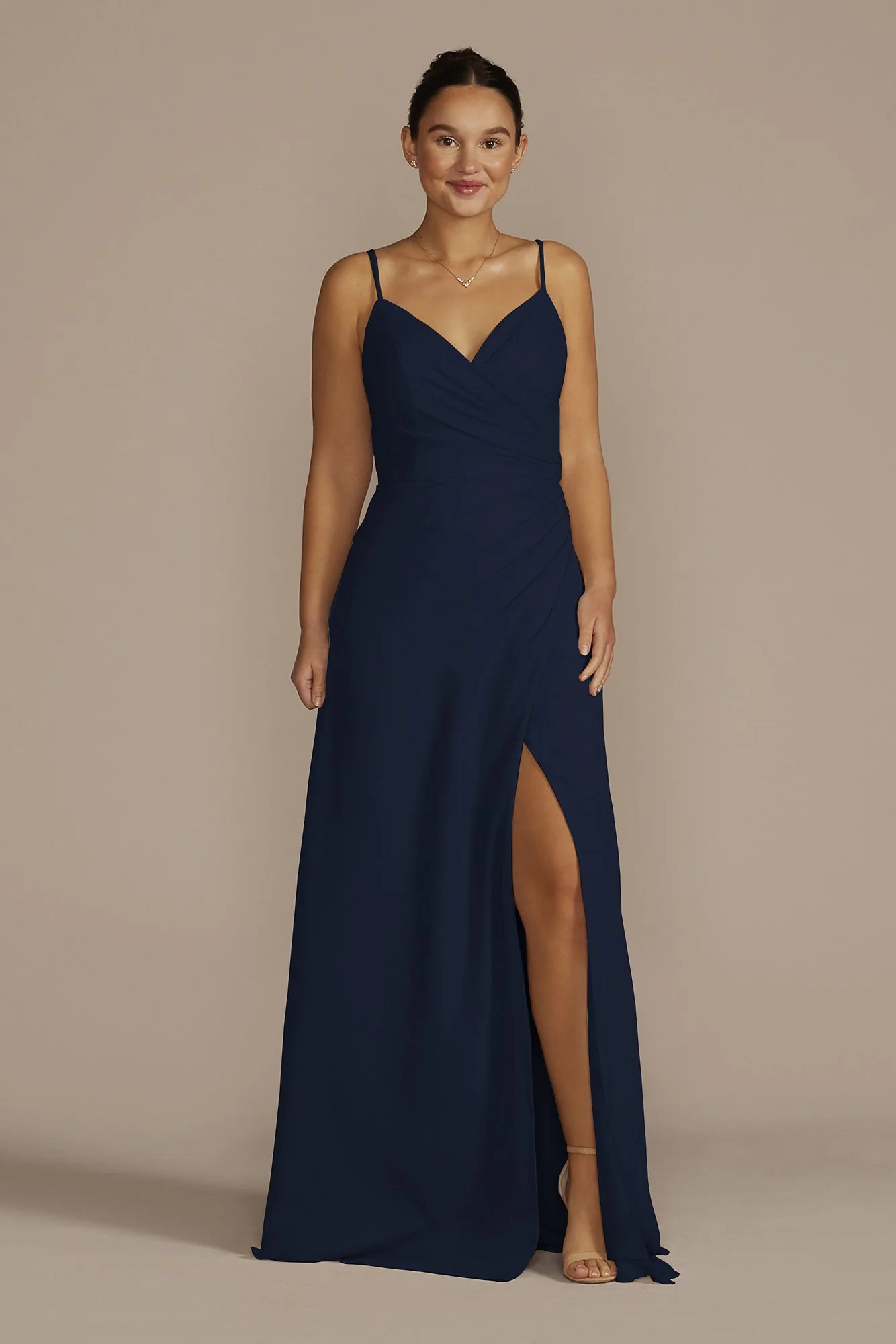 Crinkle Chiffon Spaghetti Strap Dress - Image 38