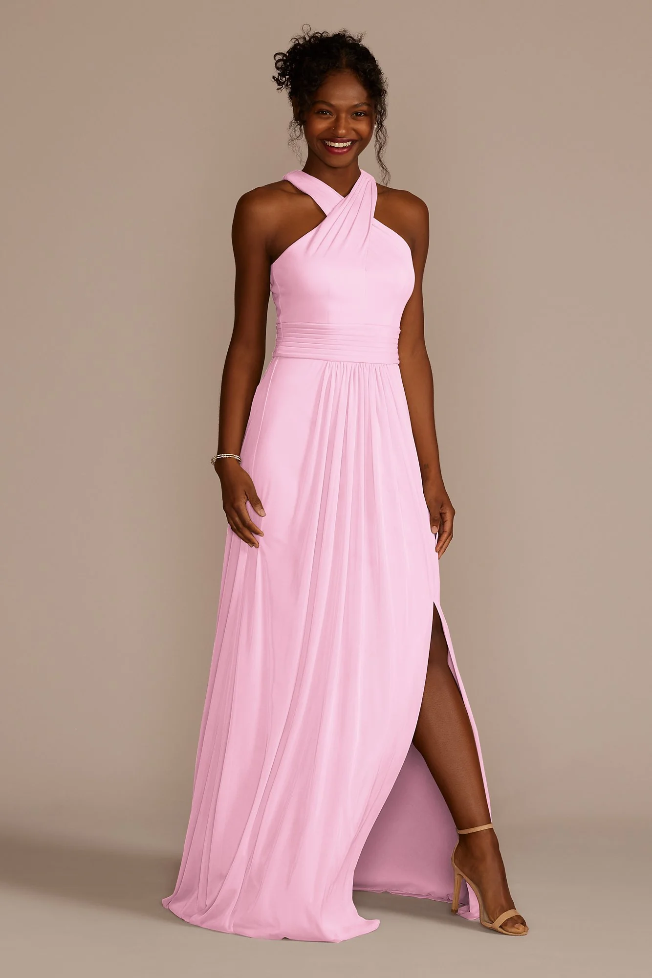 Crisscross High-Neck Mesh Dress - Image 108