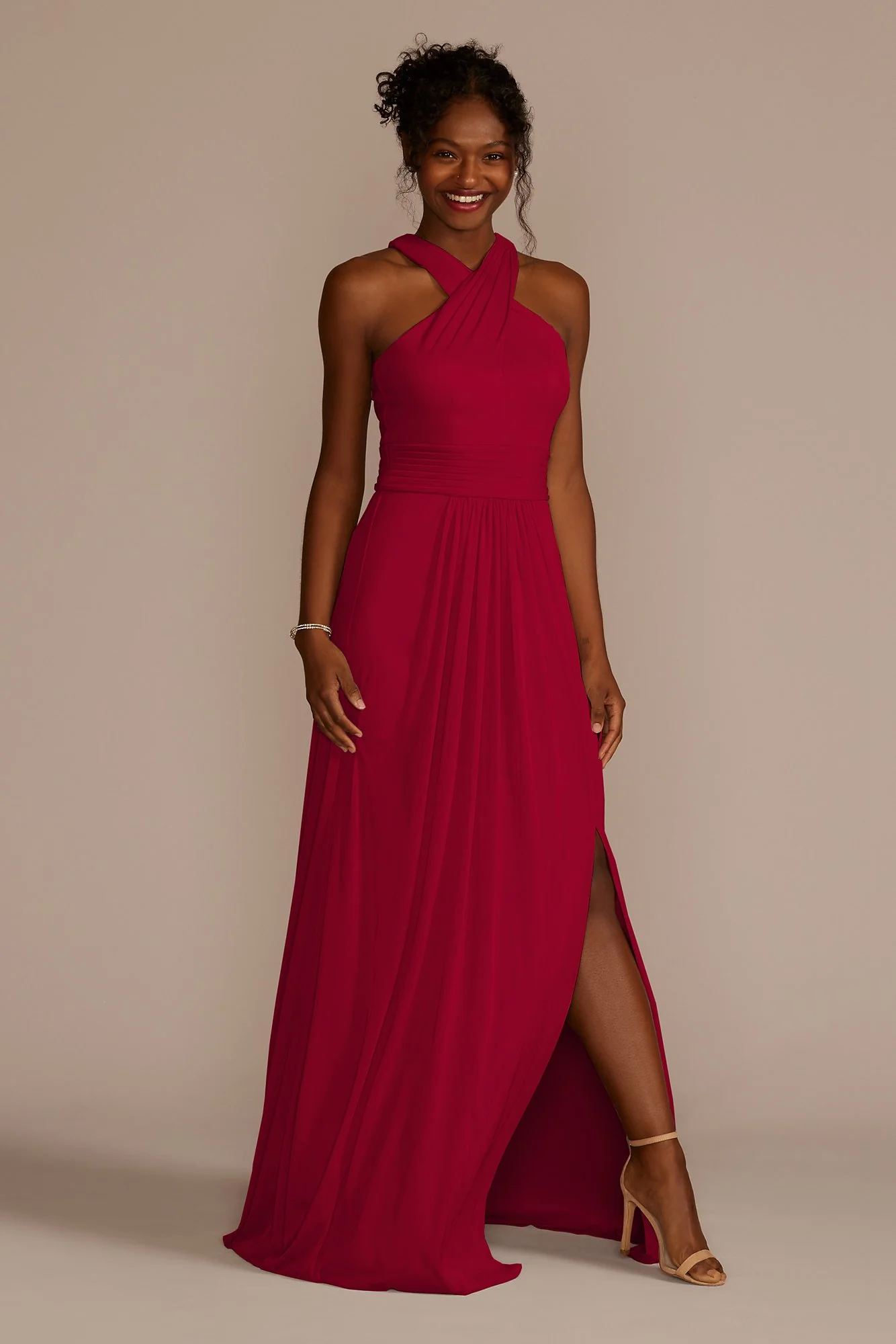 Crisscross High-Neck Mesh Dress - Image 11