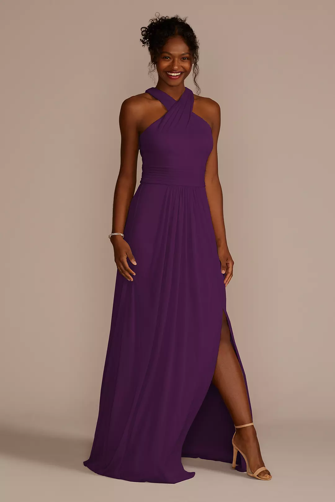Crisscross High-Neck Mesh Dress - Image 118