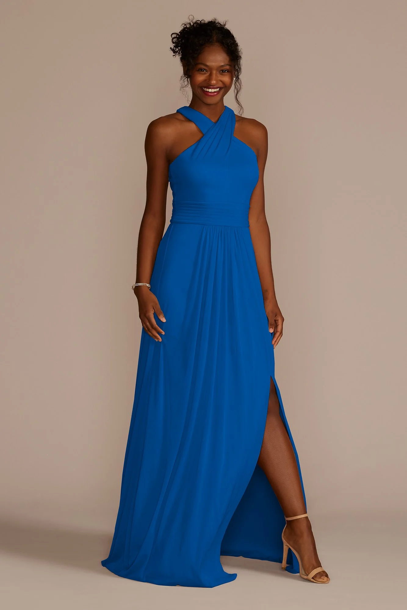 Crisscross High-Neck Mesh Dress - Image 120
