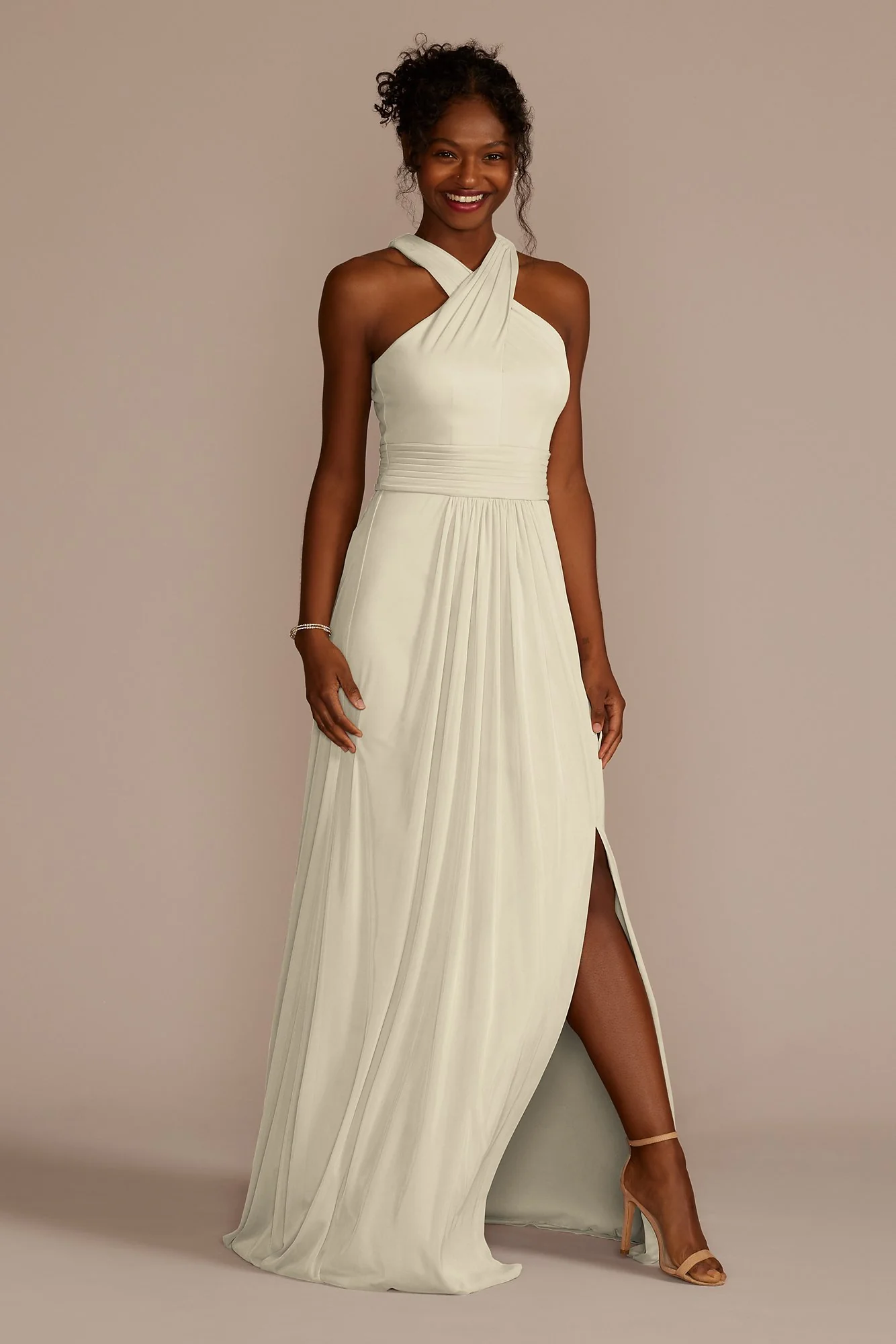 Crisscross High-Neck Mesh Dress - Image 32
