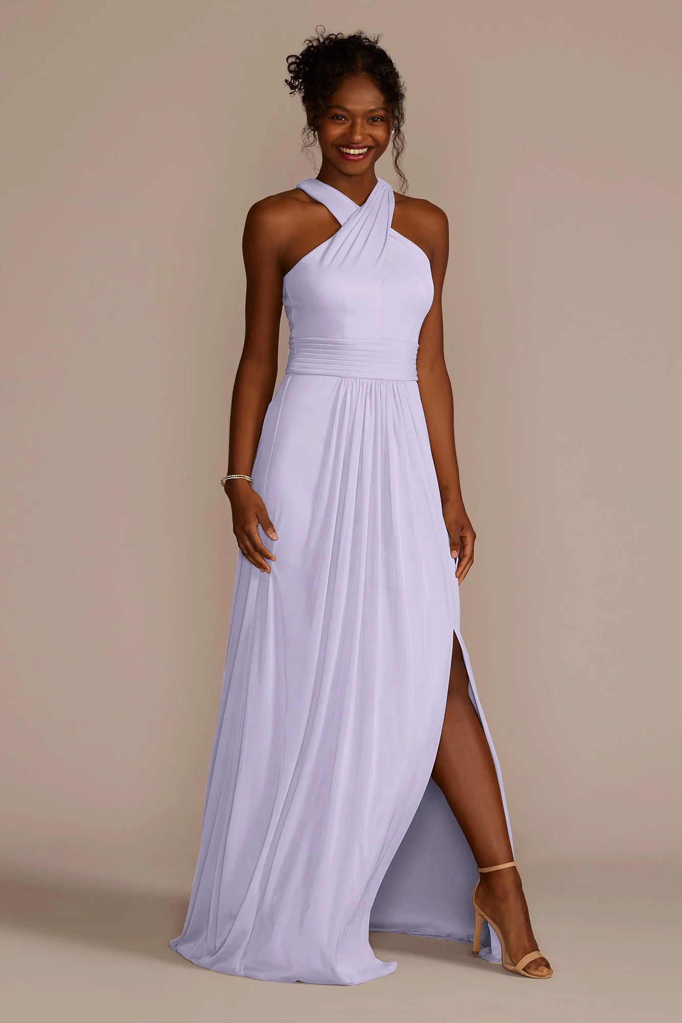 Crisscross High-Neck Mesh Dress - Image 72