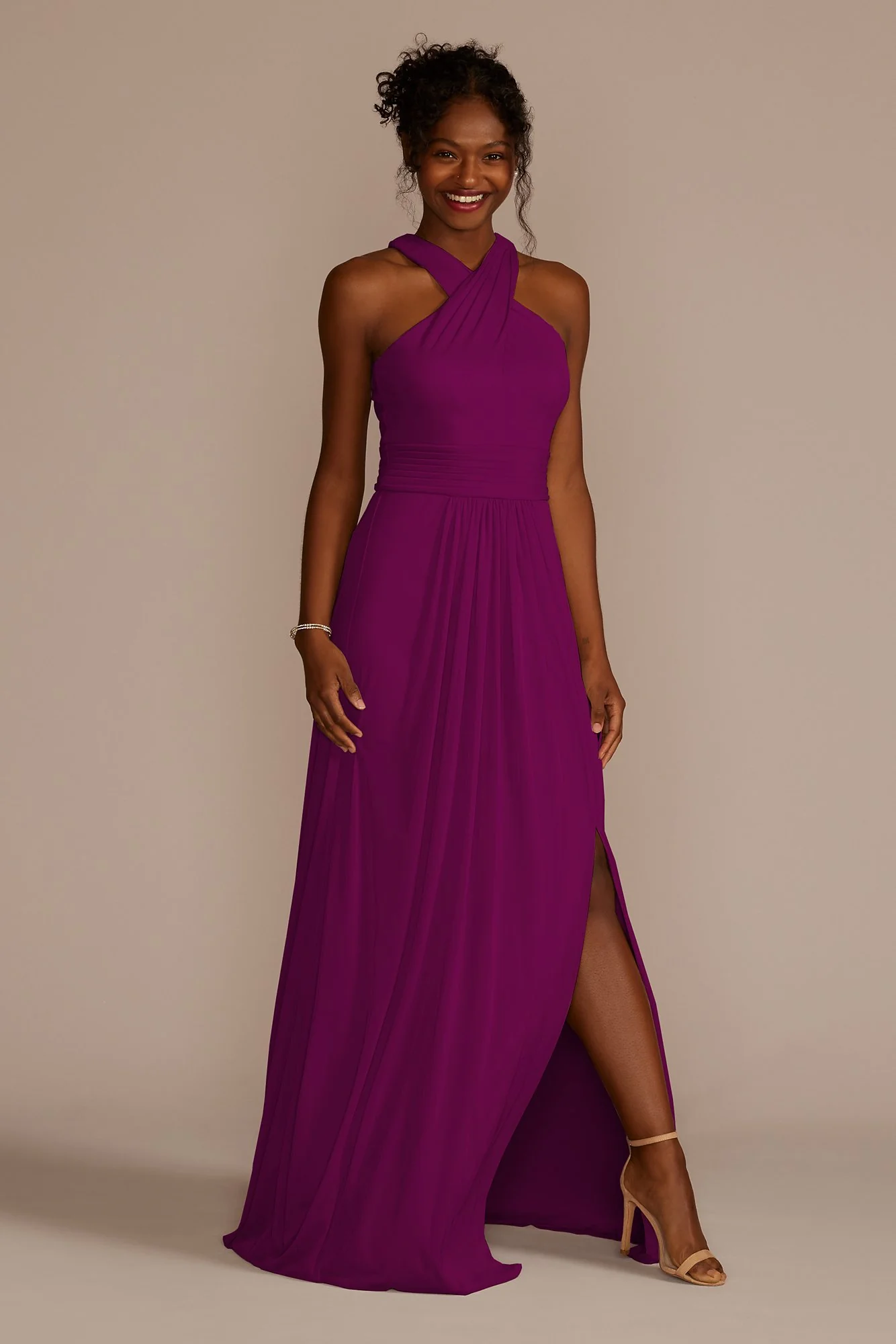 Crisscross High-Neck Mesh Dress - Image 9