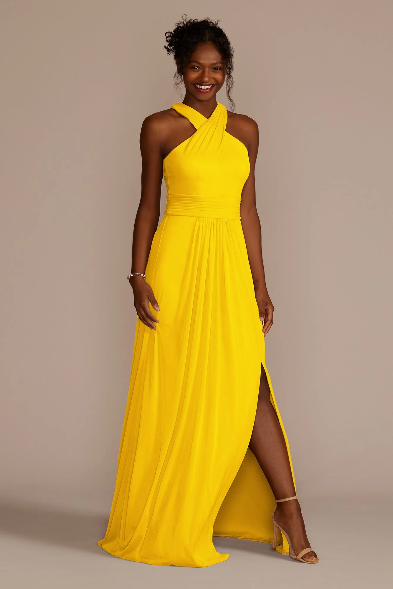 Crisscross High-Neck Mesh Dress - Image 96