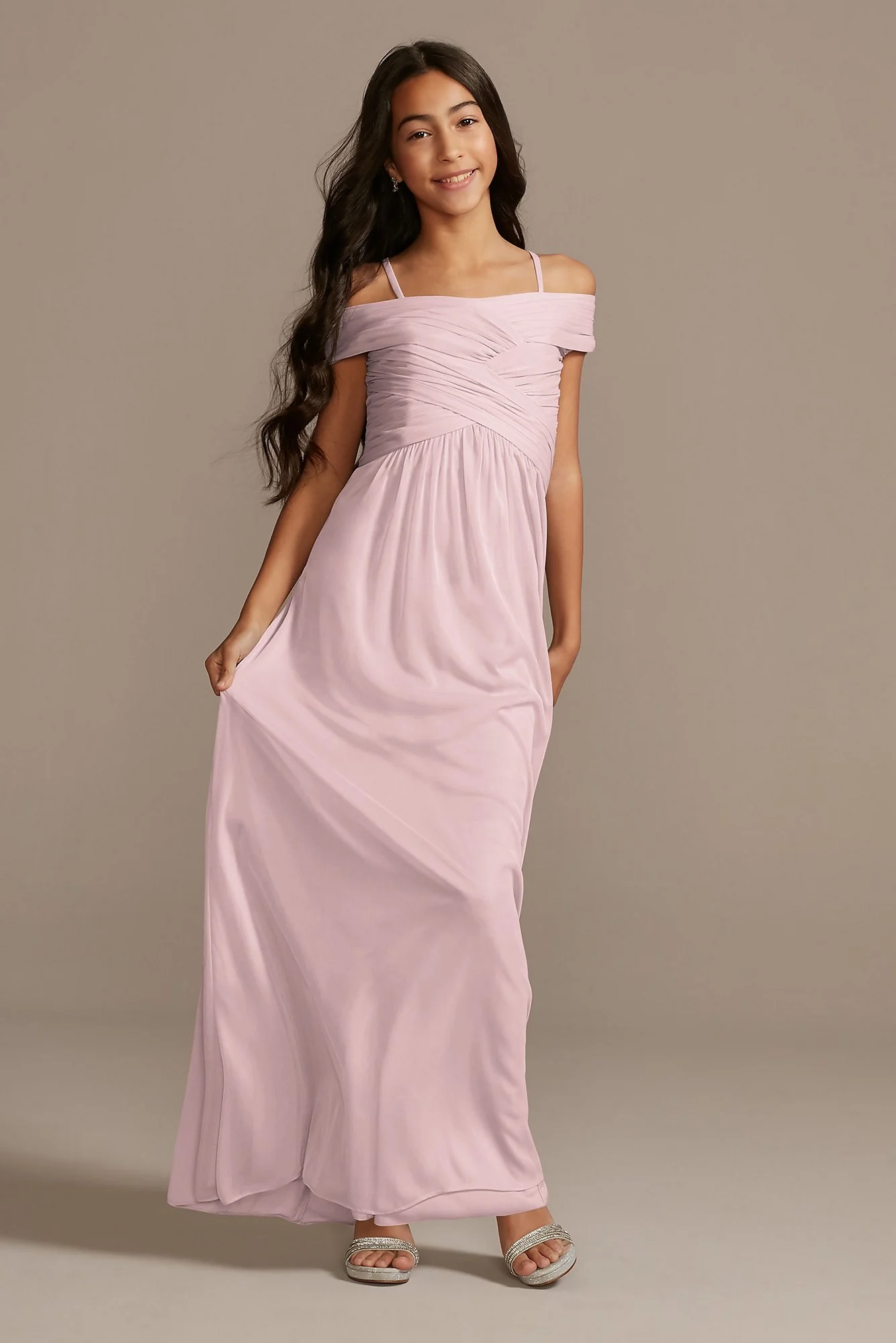 Crisscross Off-Shoulder Girls Dress - Image 10