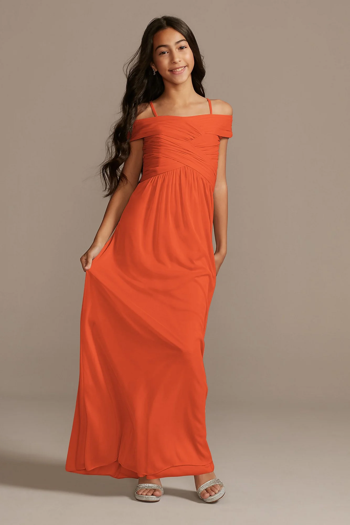 Crisscross Off-Shoulder Girls Dress - Image 13